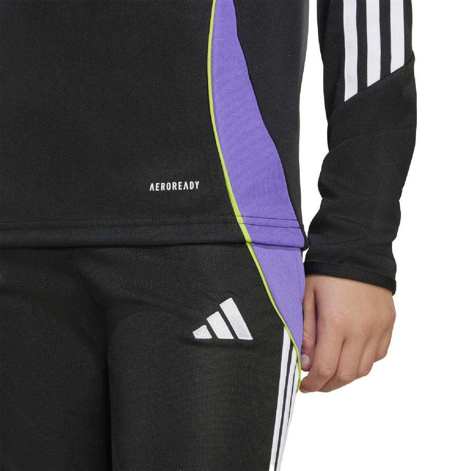 zwart - adidas - Kids' Tiro 24 Quarter-Zip Long-Sleeve Slim-Fit Tracksuit Top - 6
