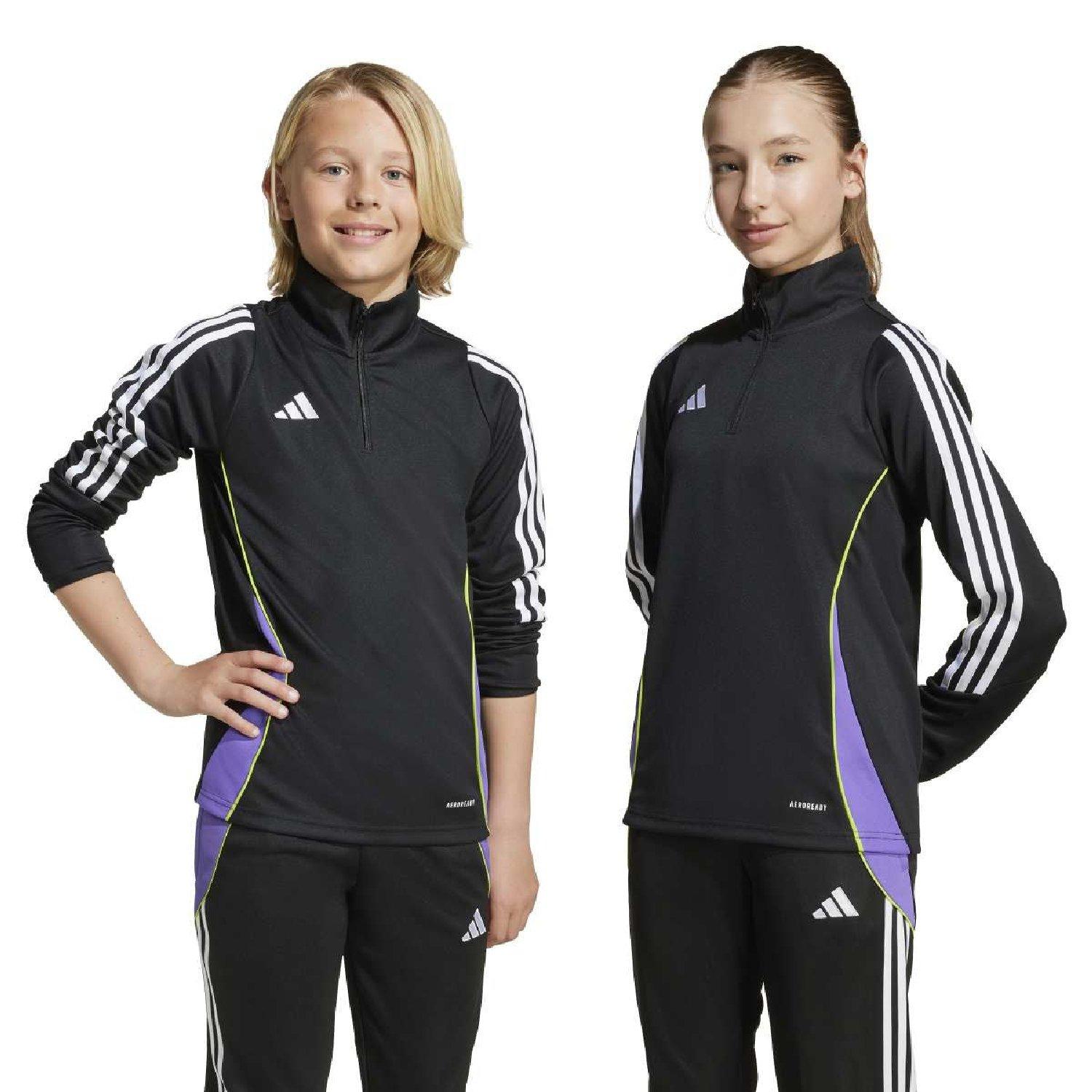 zwart - adidas - Kids' Tiro 24 Quarter-Zip Long-Sleeve Slim-Fit Tracksuit Top - 8