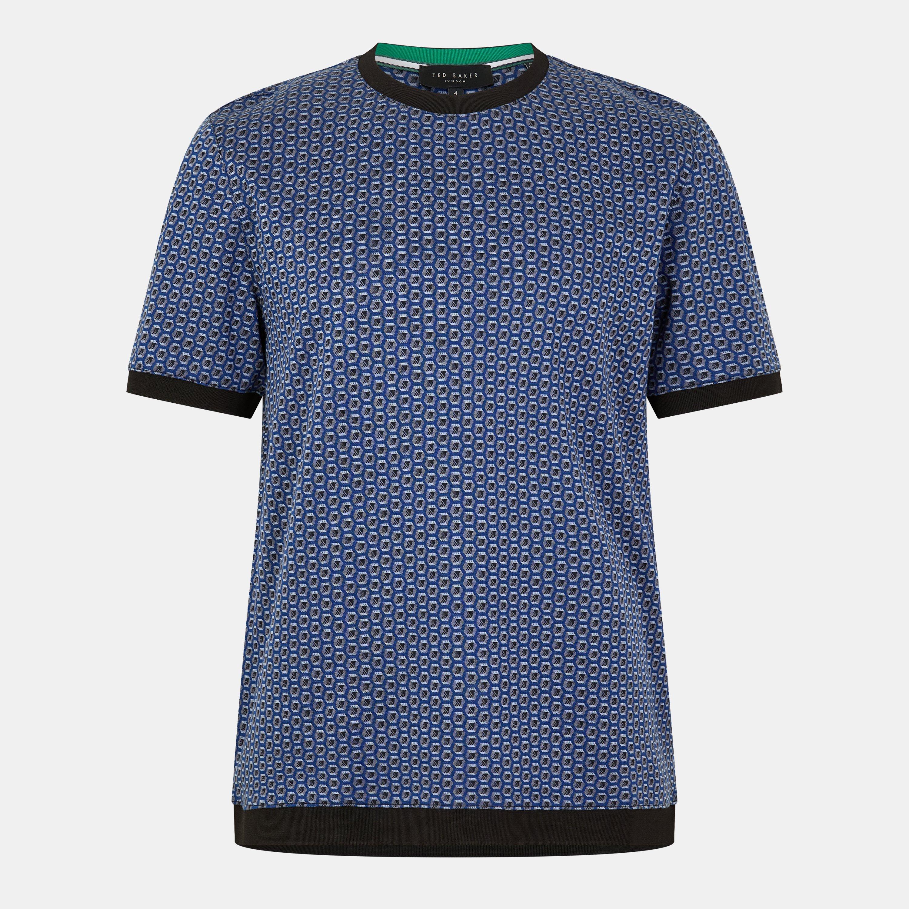 Dk-Blue - Ted Baker - Men's Geo Short-Sleeve Patterned Shirt - 1