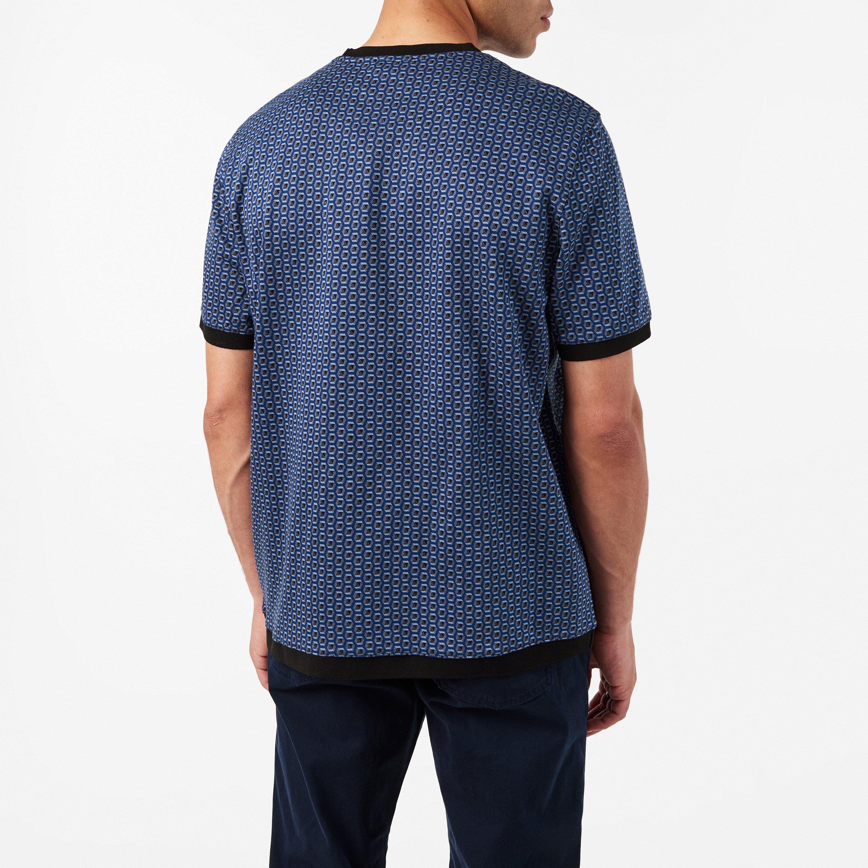 Azul oscuro - Ted Baker - Geo Short-Sleeve Patterned Shirt - 4