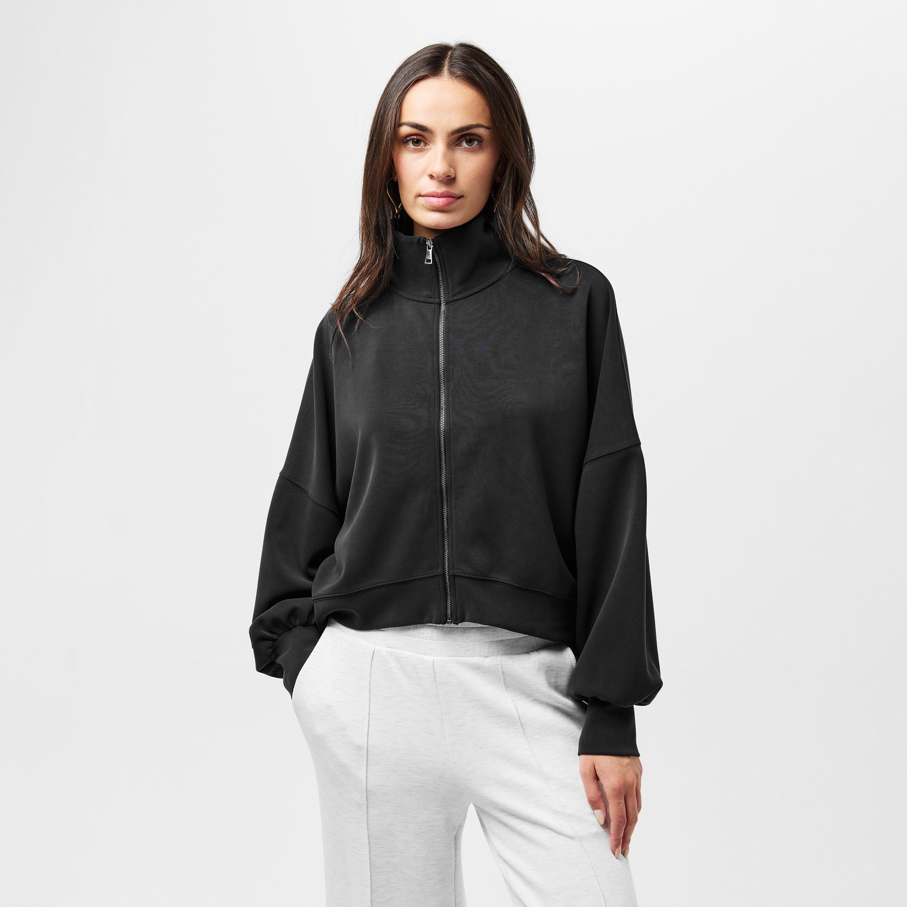 Black - Ted Baker - Men's Zipped Funnel Neck Full Zip Fleece Fabric - 3