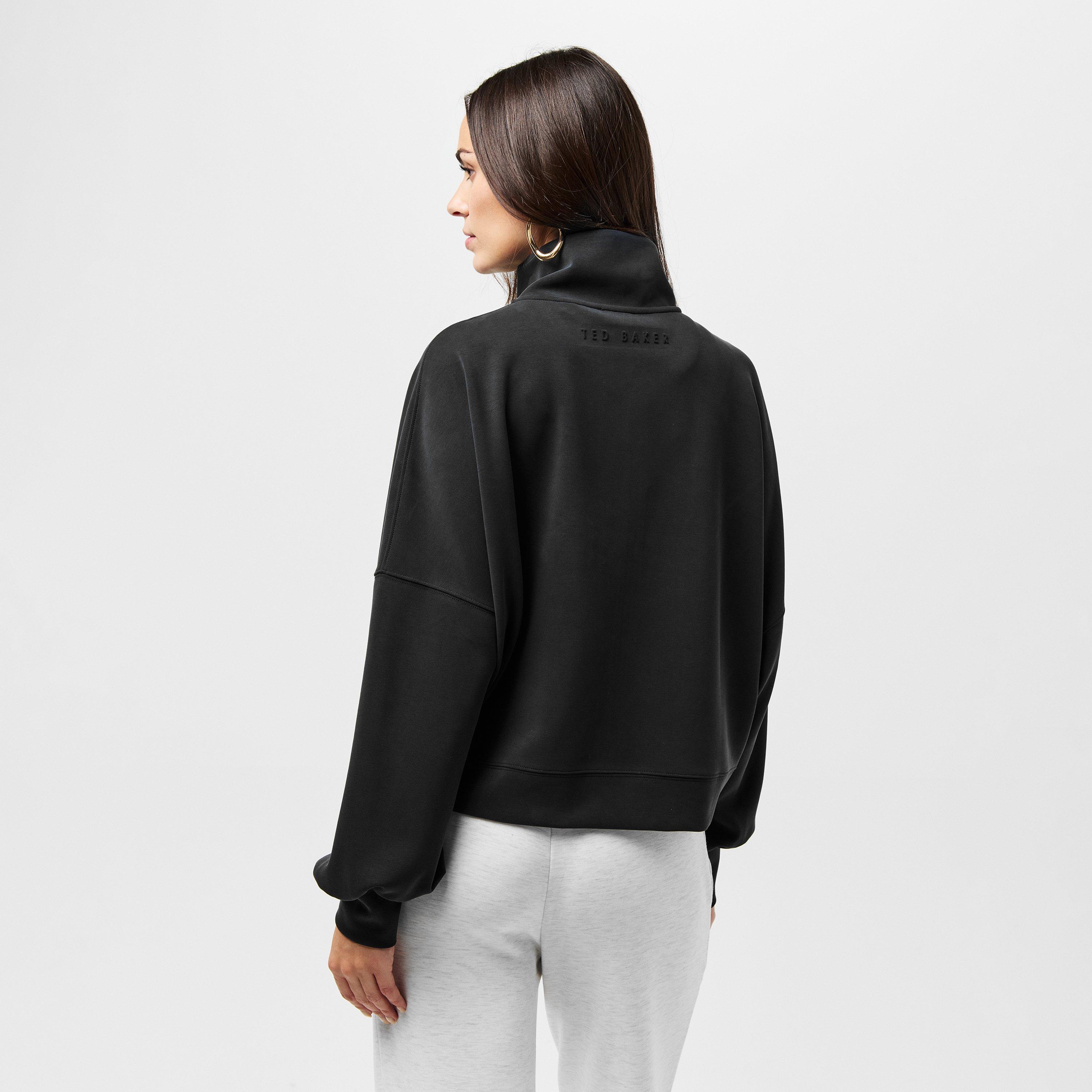 Black - Ted Baker - Men's Zipped Funnel Neck Full Zip Fleece Fabric - 4