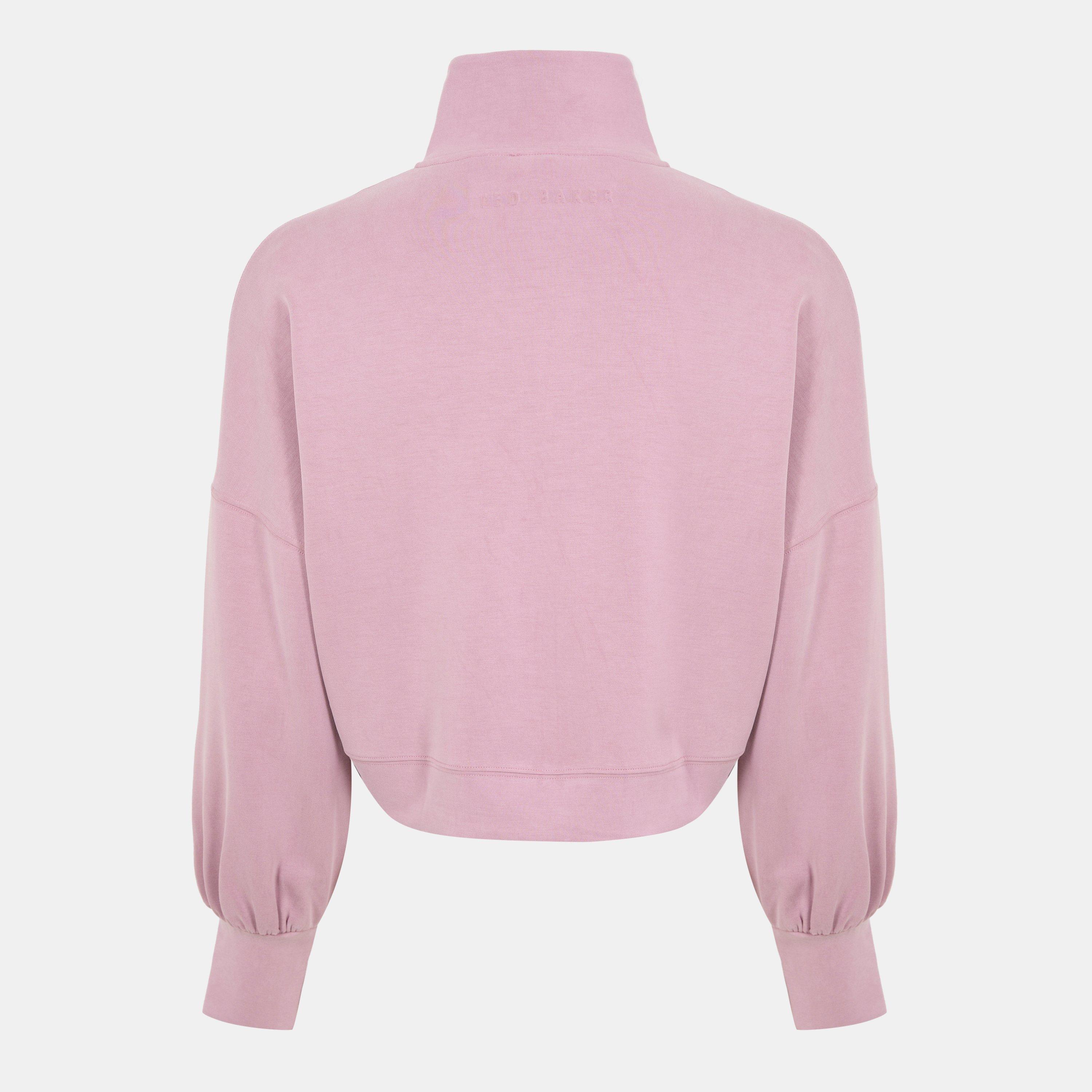 Rose poussiéreux - Ted Baker - Zipped Funnel Neck Full Zip Fleece Fabric - 2