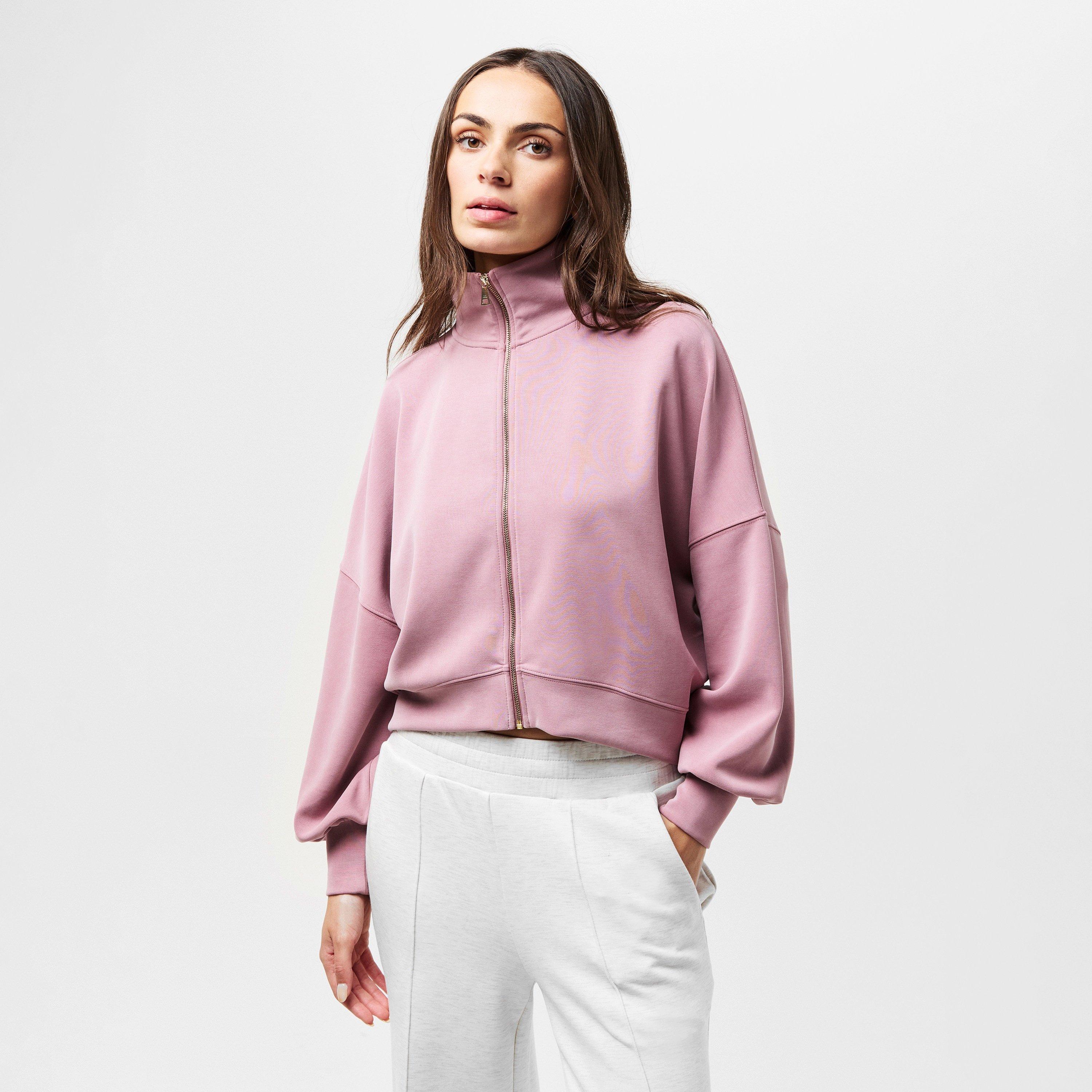 Rose poussiéreux - Ted Baker - Zipped Funnel Neck Full Zip Fleece Fabric - 3