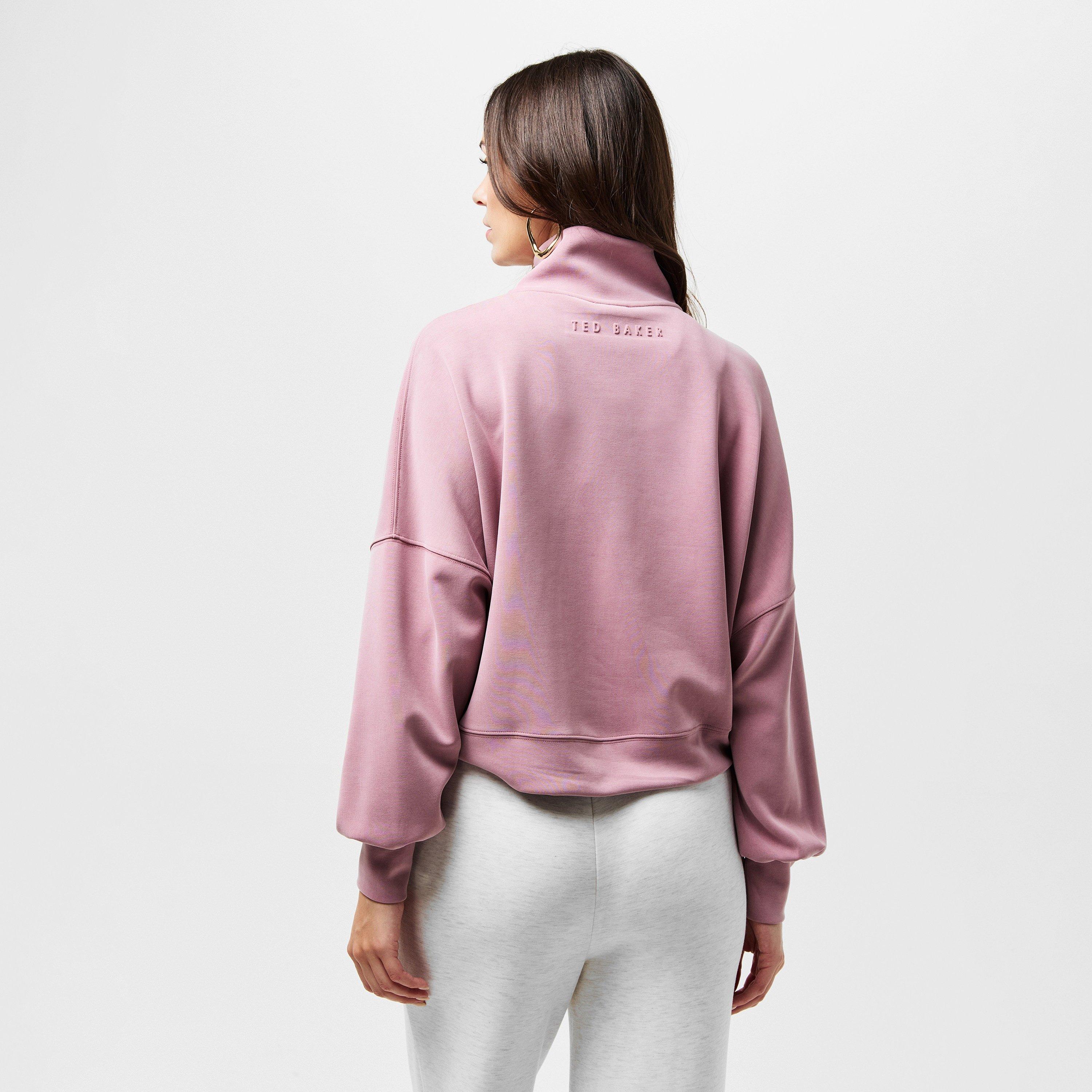 Rose poussiéreux - Ted Baker - Zipped Funnel Neck Full Zip Fleece Fabric - 4