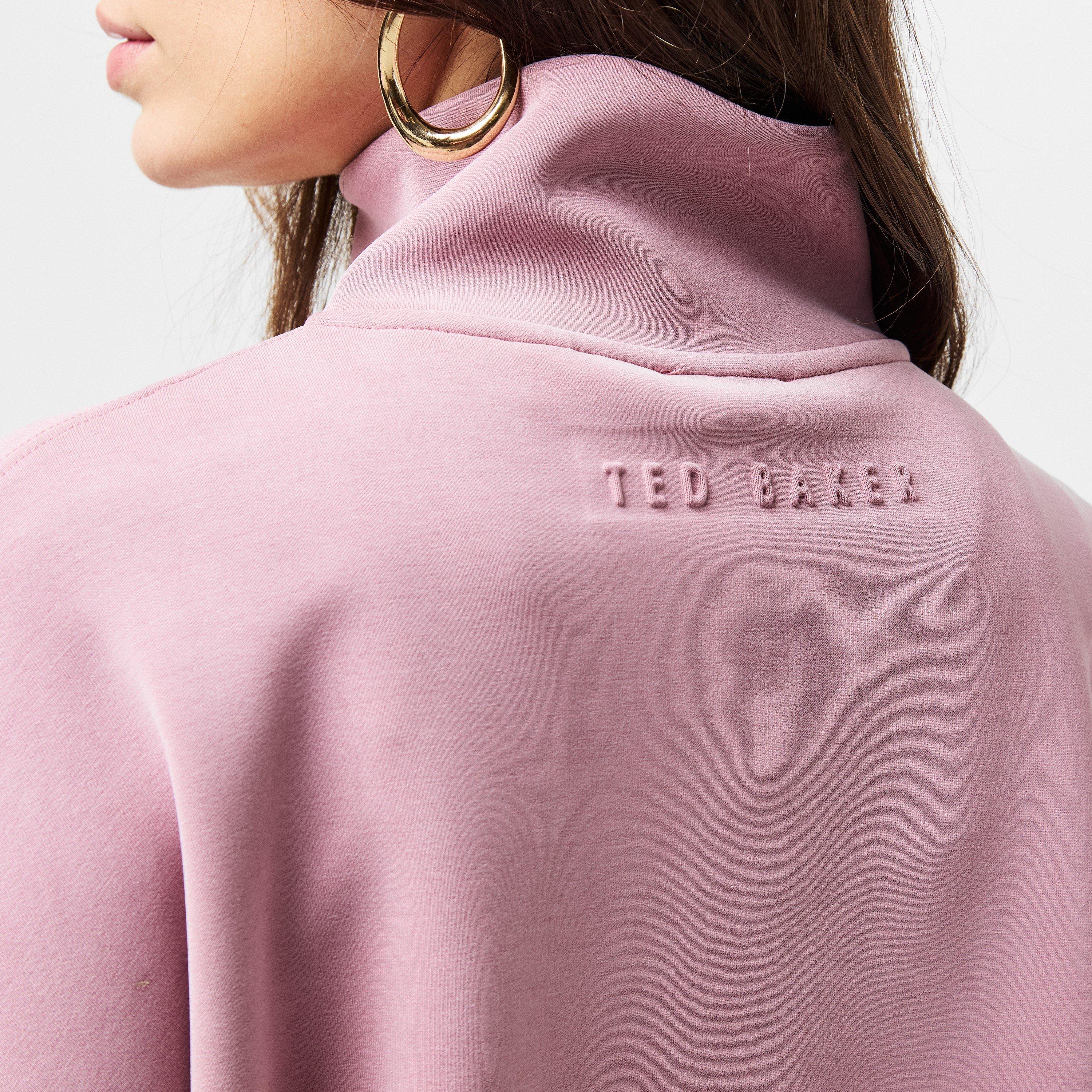 Rose poussiéreux - Ted Baker - Zipped Funnel Neck Full Zip Fleece Fabric - 5