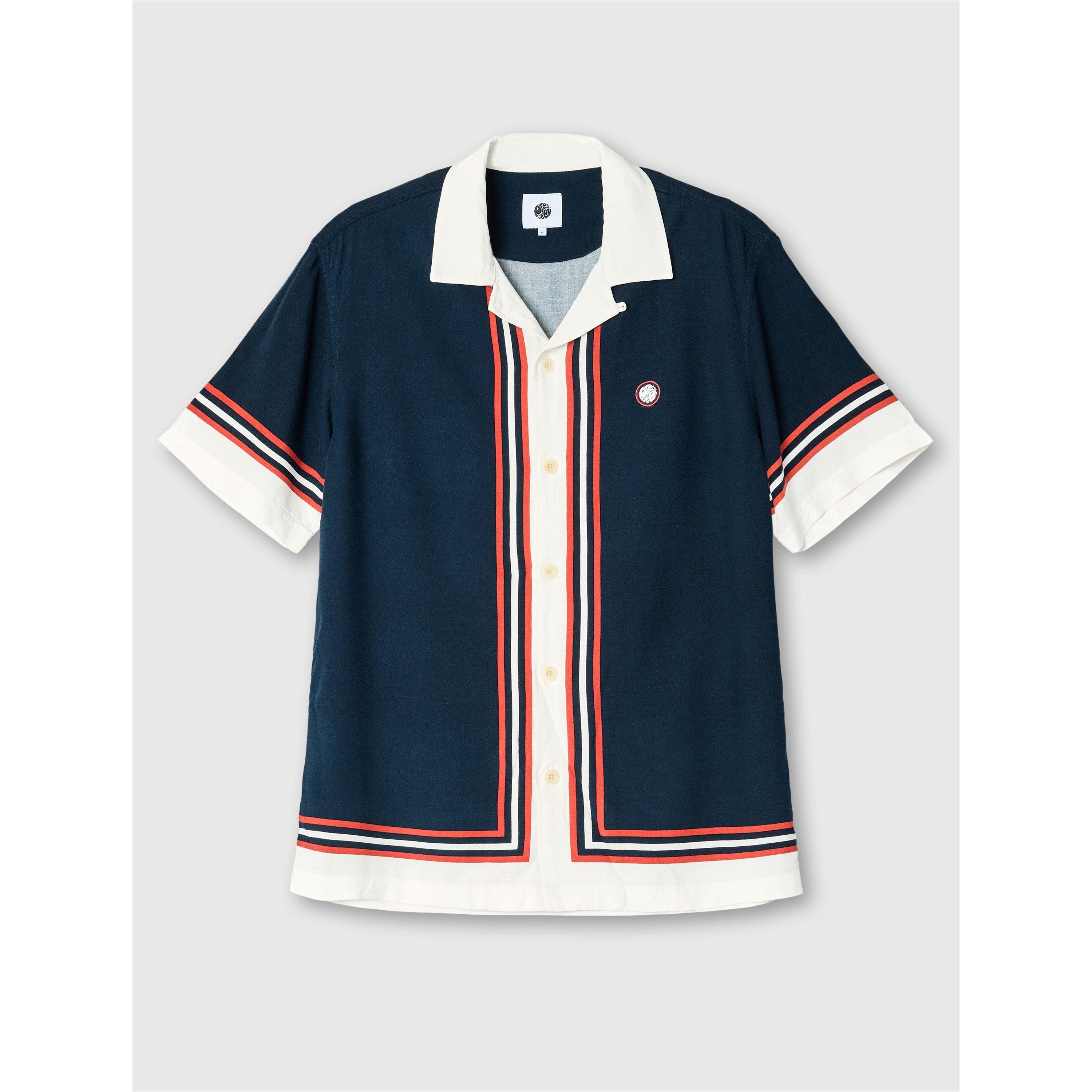 Navy - Pretty Green - Men's PG Valencia Short-Sleeve Plain Shirt - 1