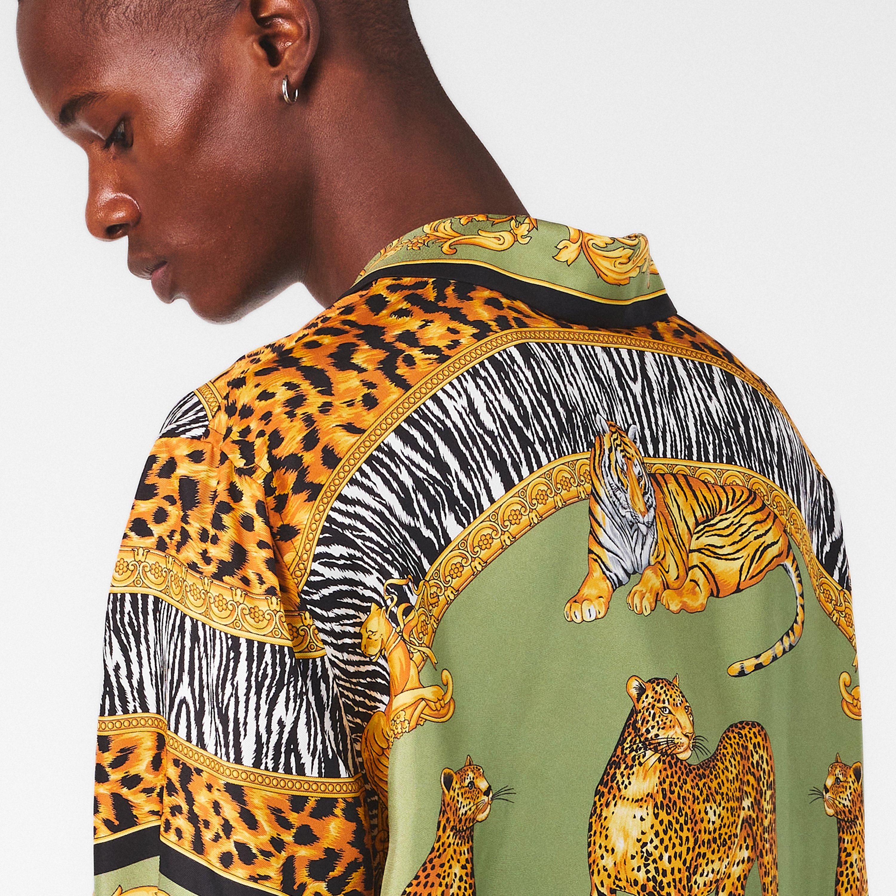 Multi - Versace - Men's Patterned Short-Sleeve Shirt - 5