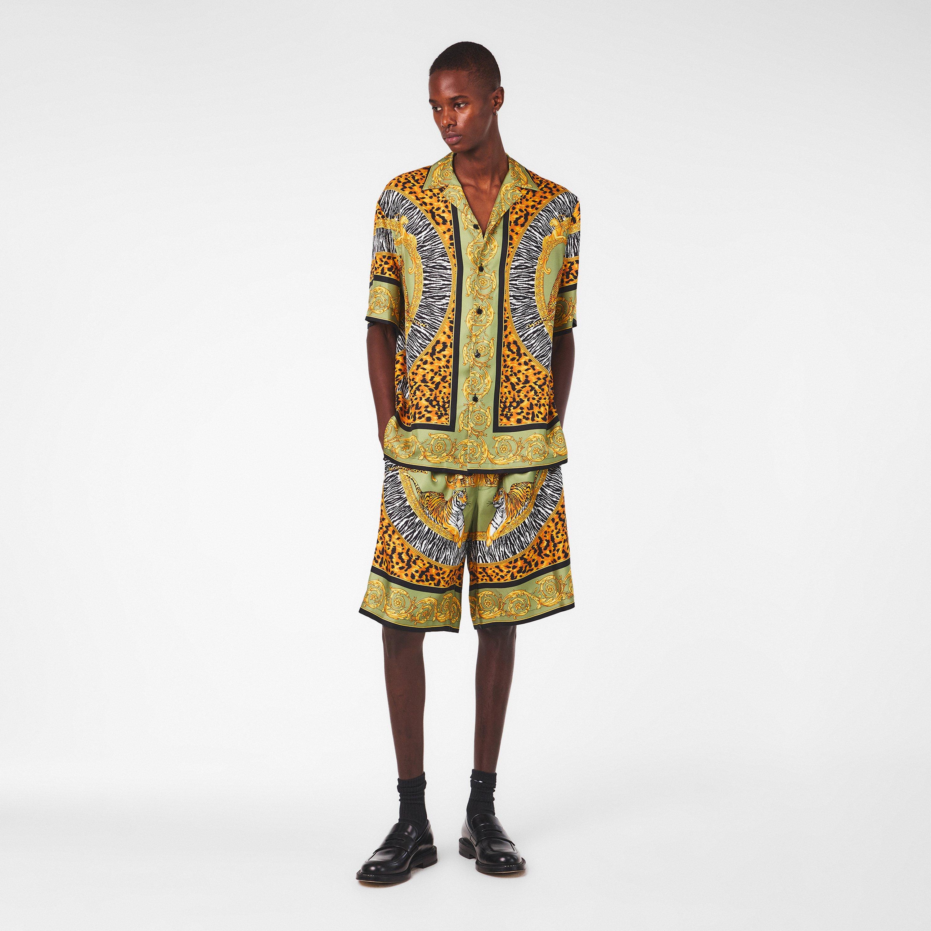 Multi - Versace - Men's Patterned Short-Sleeve Shirt - 6