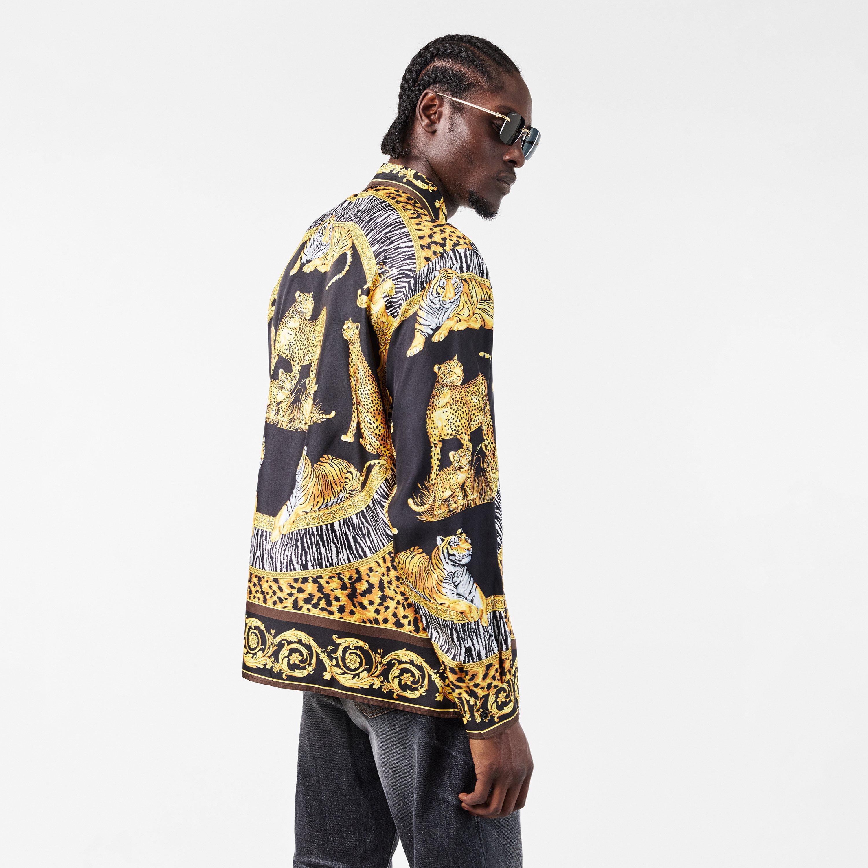 Multi - Versace - Men's Patterned Long-Sleeve Shirt - 4