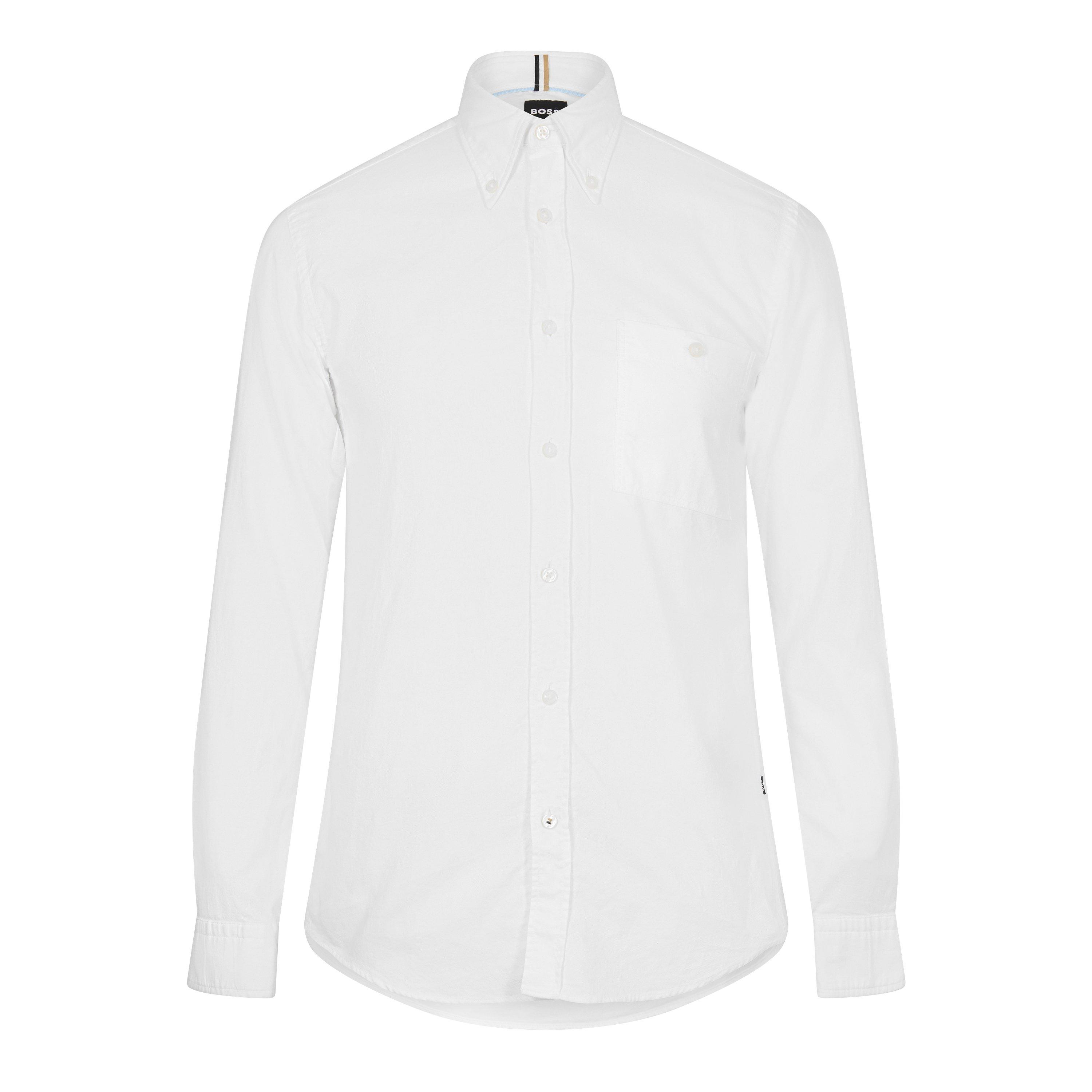 White - Boss - Men's S-ROAN-BD Long Sleeve Oxford Shirt - 1