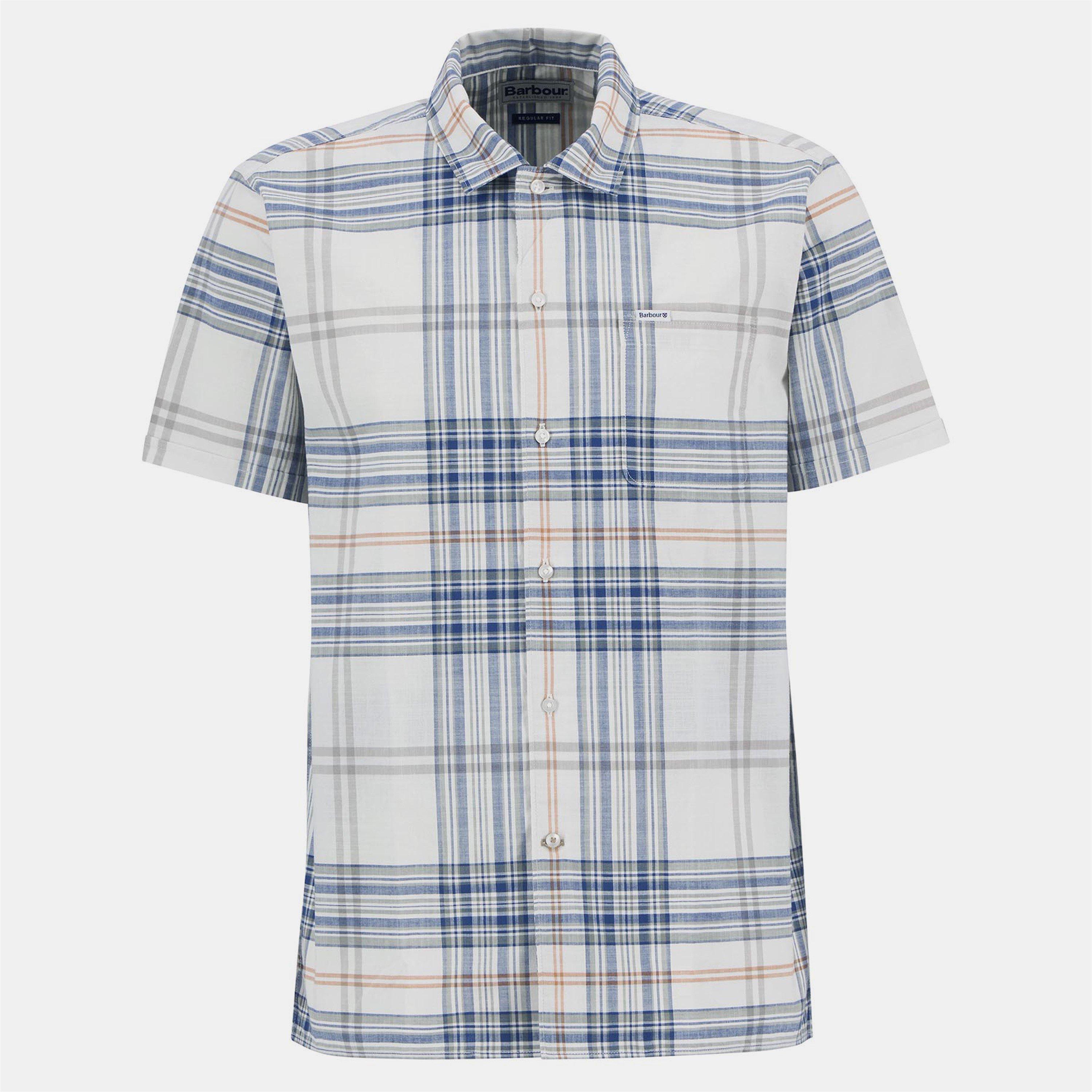 Whspr Whte WH32 - Barbour - Men's Berryfell Short-Sleeve Patterned Shirt - 1
