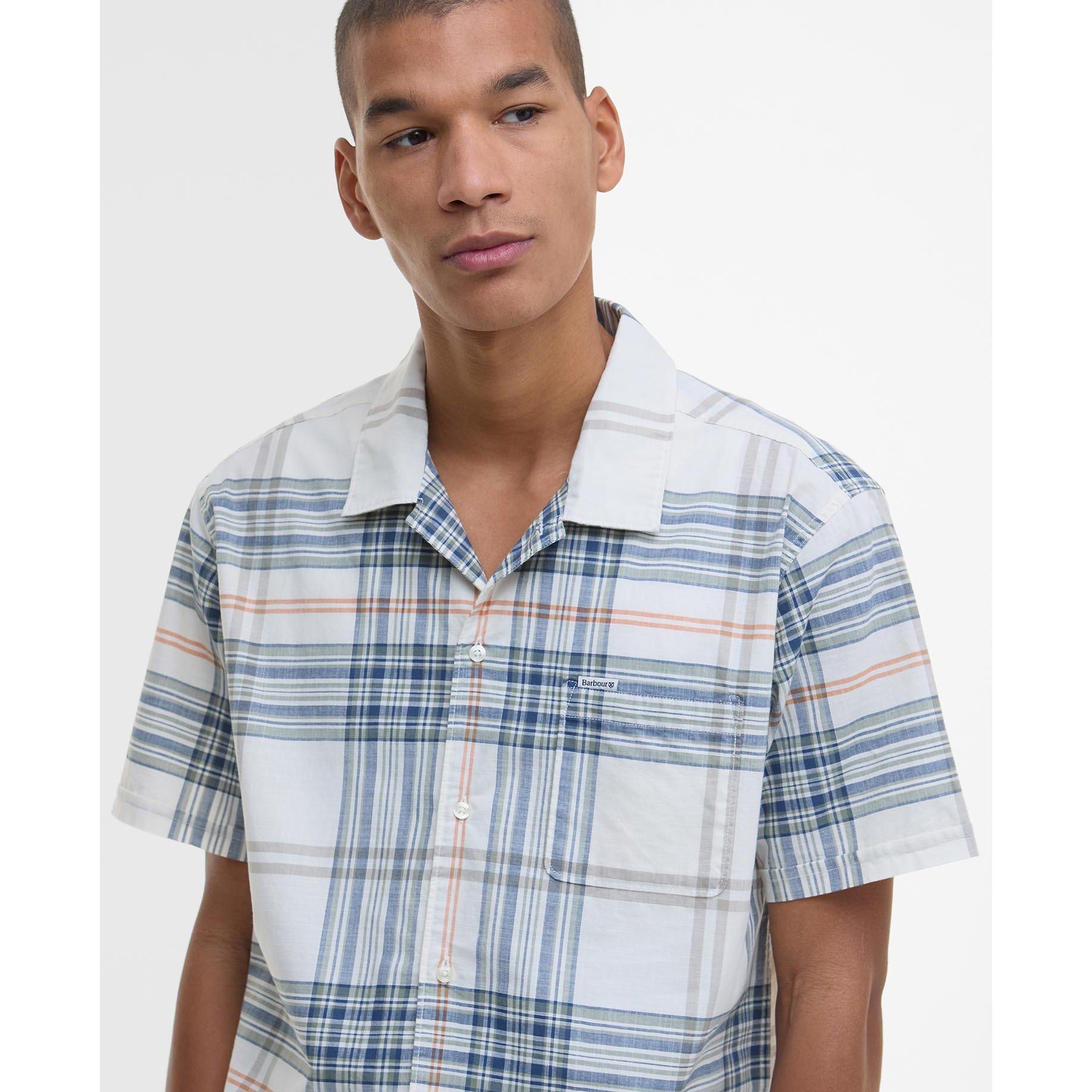 Whspr Whte WH32 - Barbour - Men's Berryfell Short-Sleeve Patterned Shirt - 3