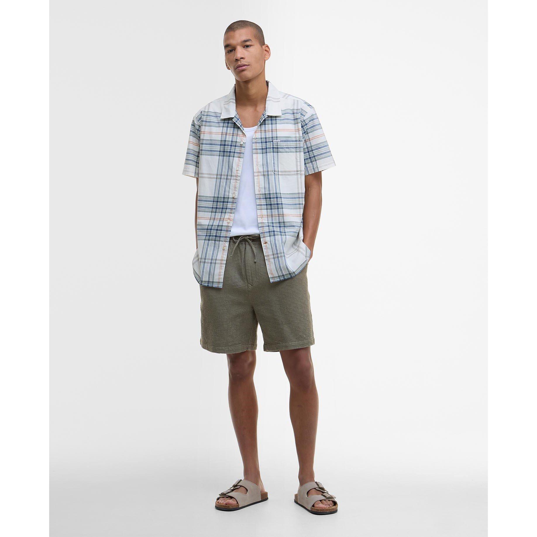 Whspr Whte WH32 - Barbour - Men's Berryfell Short-Sleeve Patterned Shirt - 5