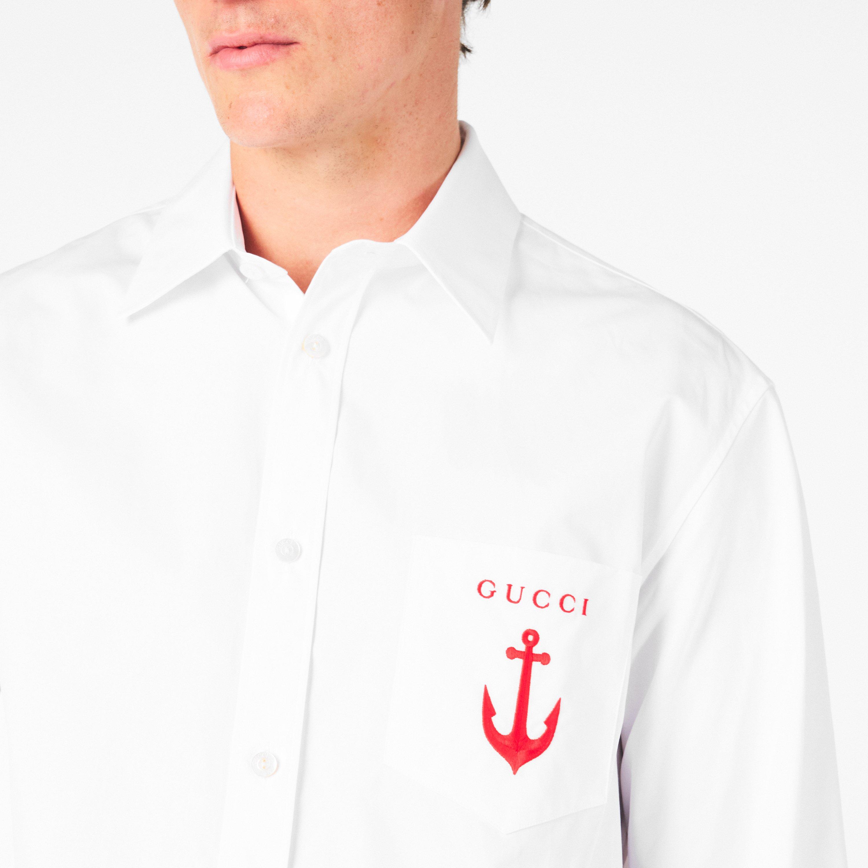 White - Gucci - Men's Plain Long-Sleeve Shirt - 5