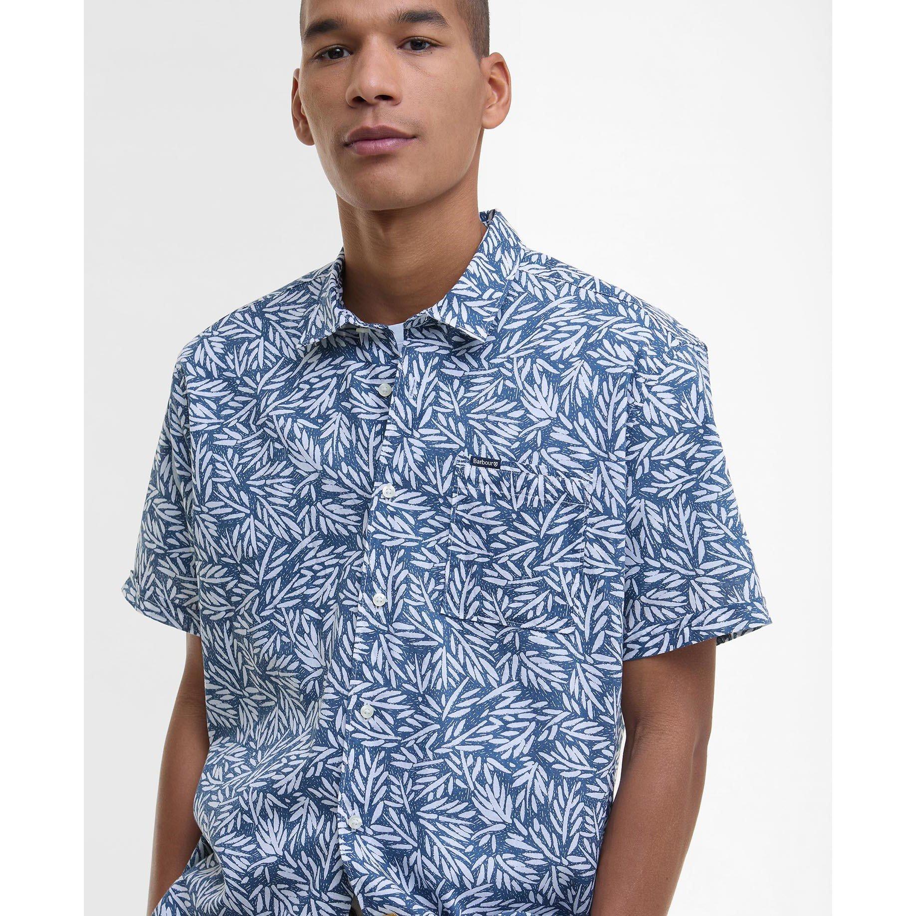 Dark Denim NY38 - Barbour - Men's Jackstone Short-Sleeve Patterned Shirt - 3