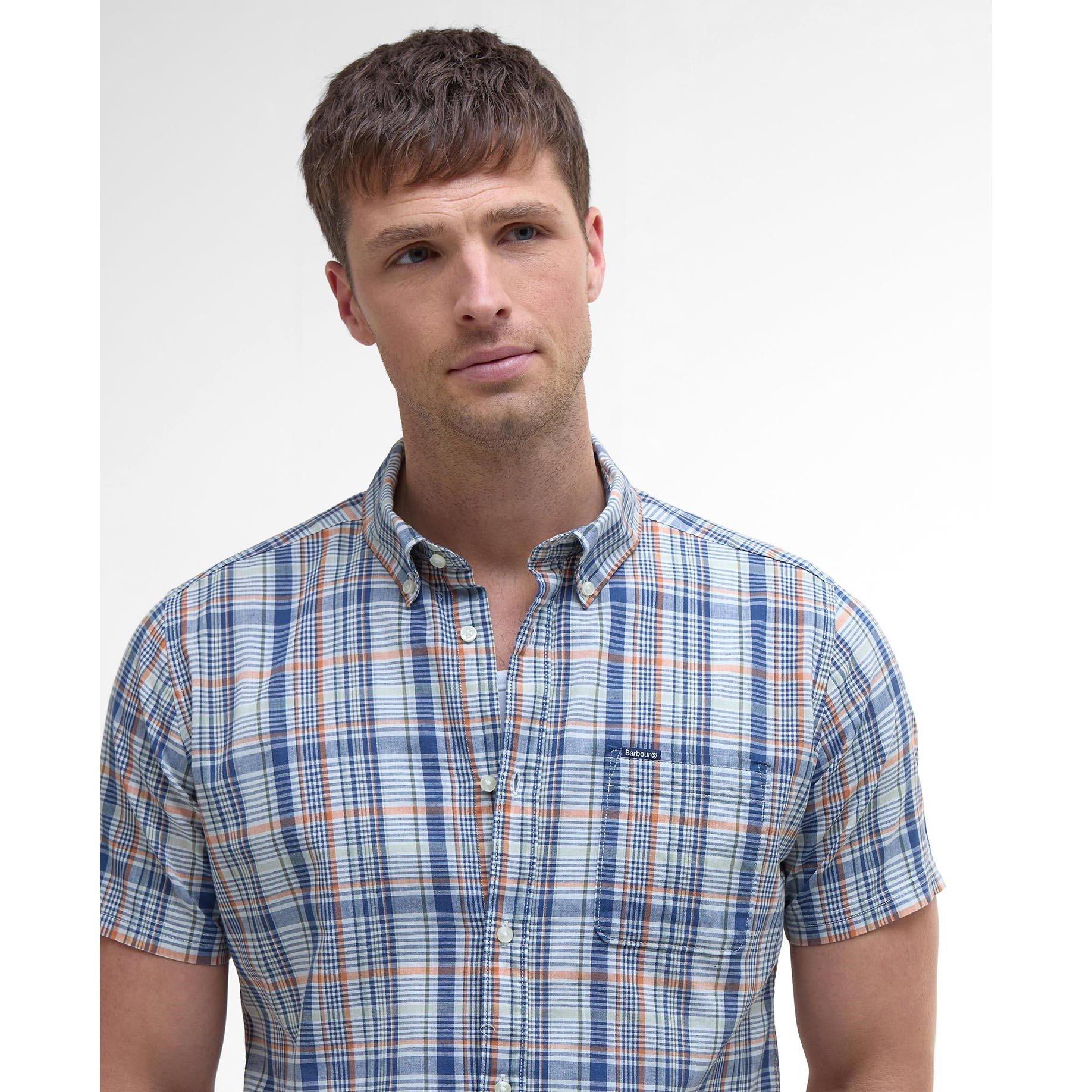 Dark Denim NY38 - Barbour - Men's Elton Short-Sleeve Patterned Shirt - 3