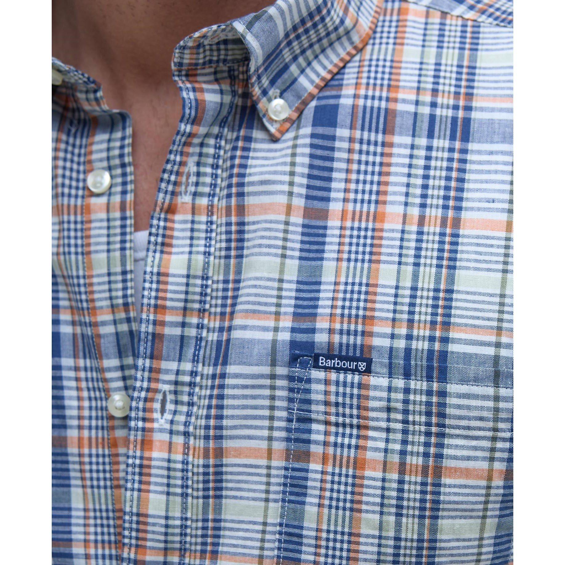 Dark Denim NY38 - Barbour - Men's Elton Short-Sleeve Patterned Shirt - 4