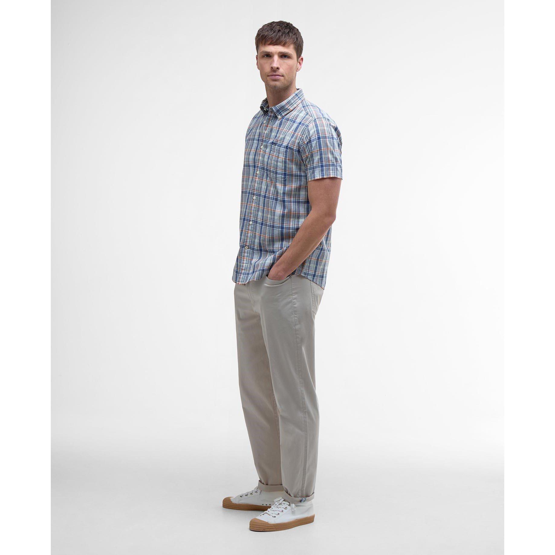 Dark Denim NY38 - Barbour - Men's Elton Short-Sleeve Patterned Shirt - 5