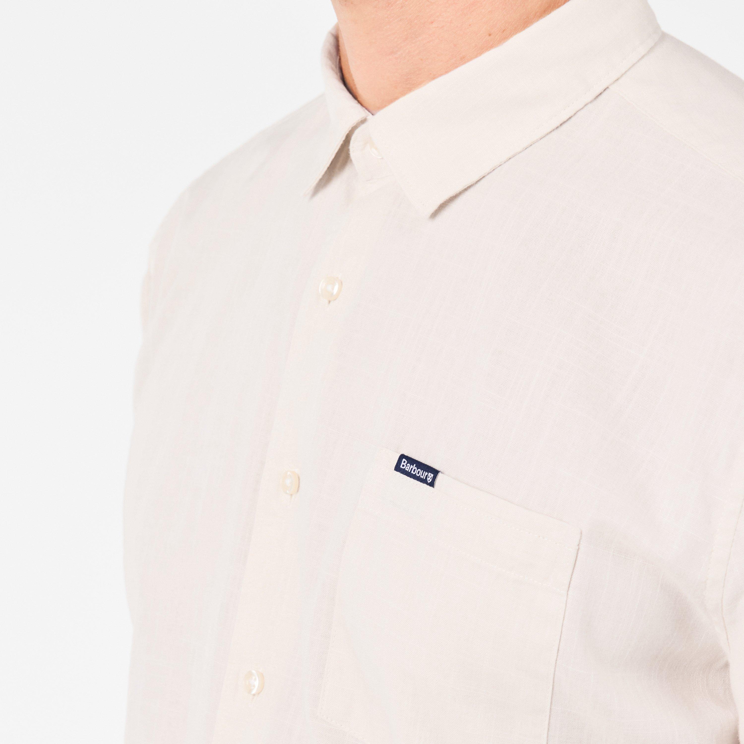 Oatmeal BE72 - Barbour - Men's Pigment Short-Sleeve Plain Shirt - 5