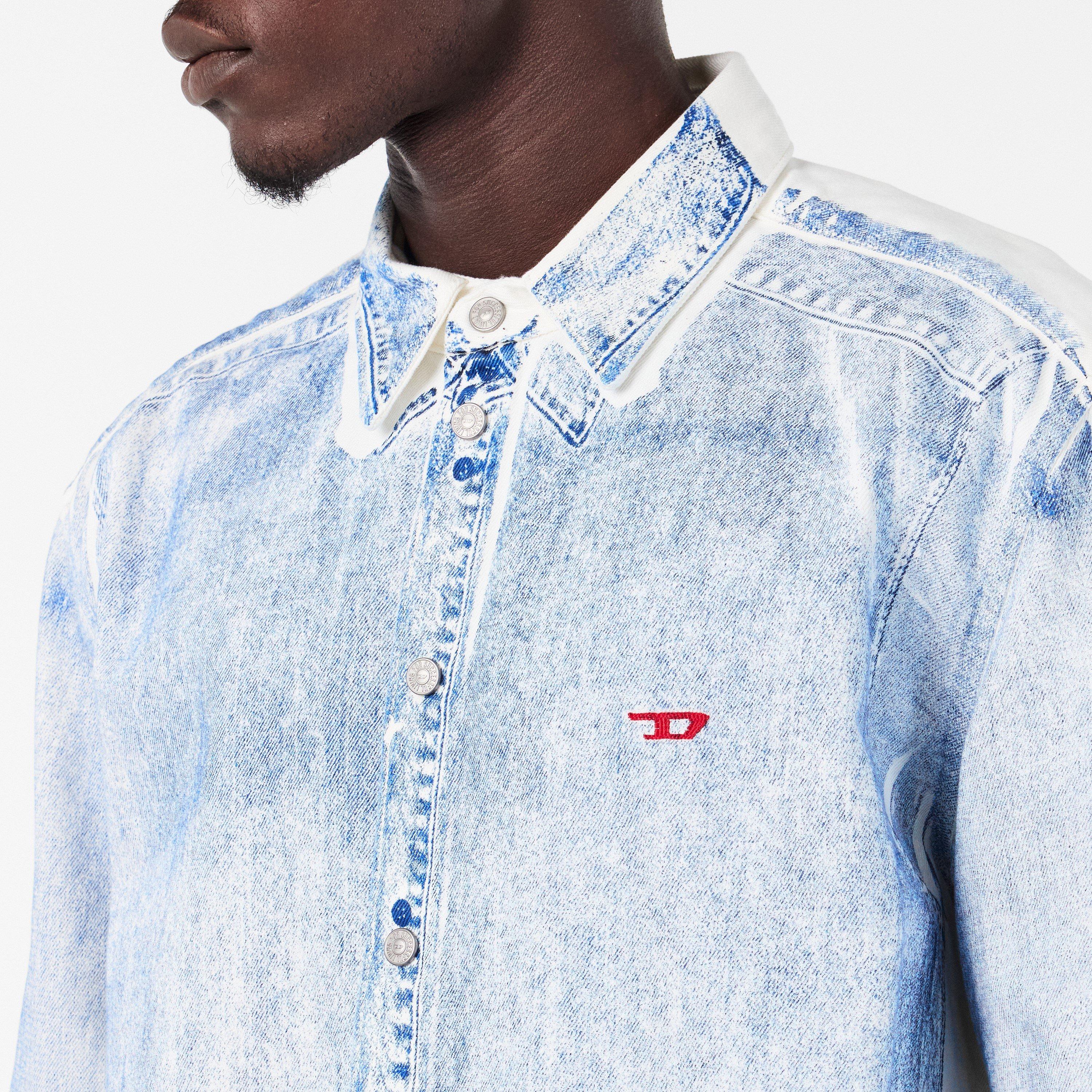 Blue Denim - Diesel - Men's Long Sleeve Plain Shirt - 5