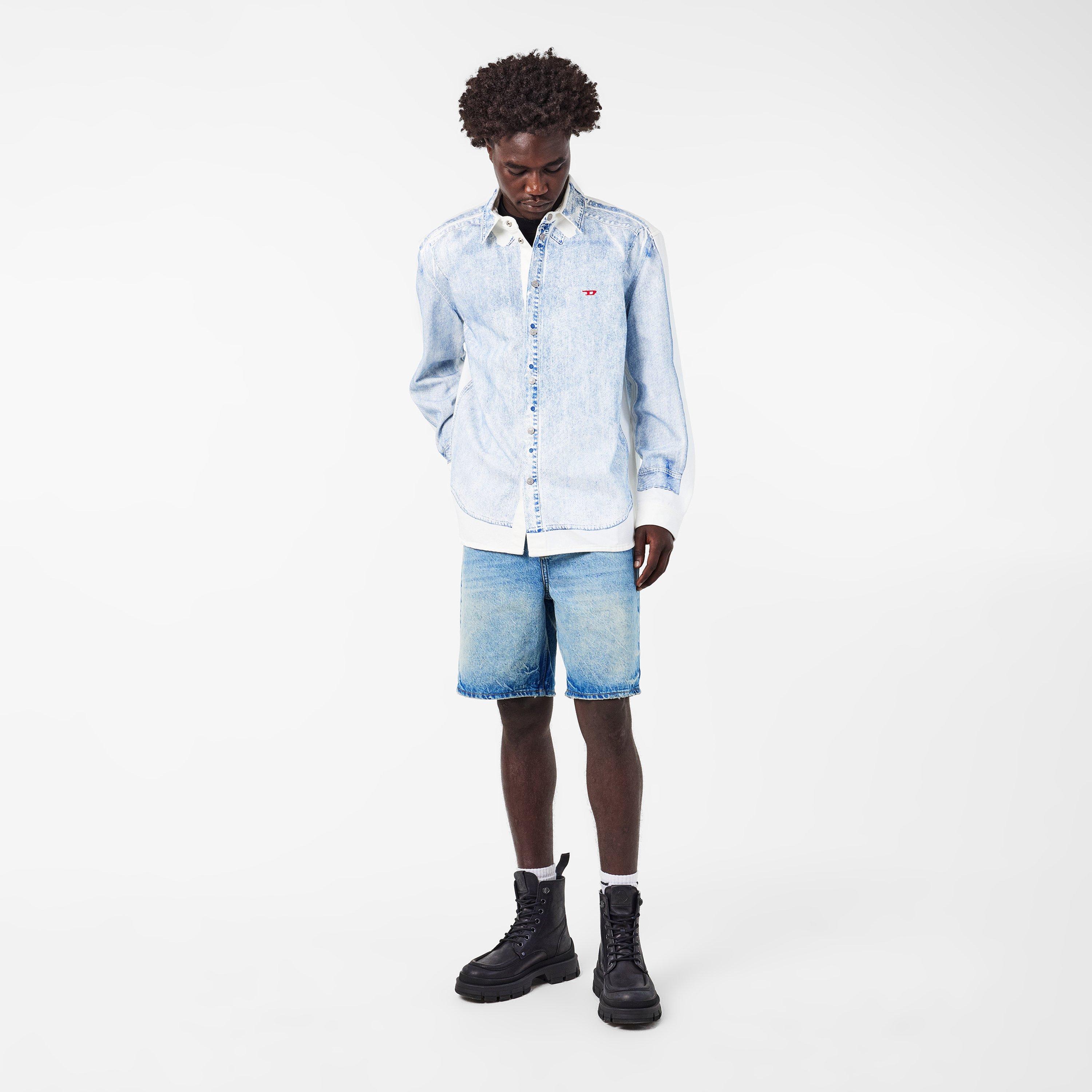 Blue Denim - Diesel - Men's Long Sleeve Plain Shirt - 6