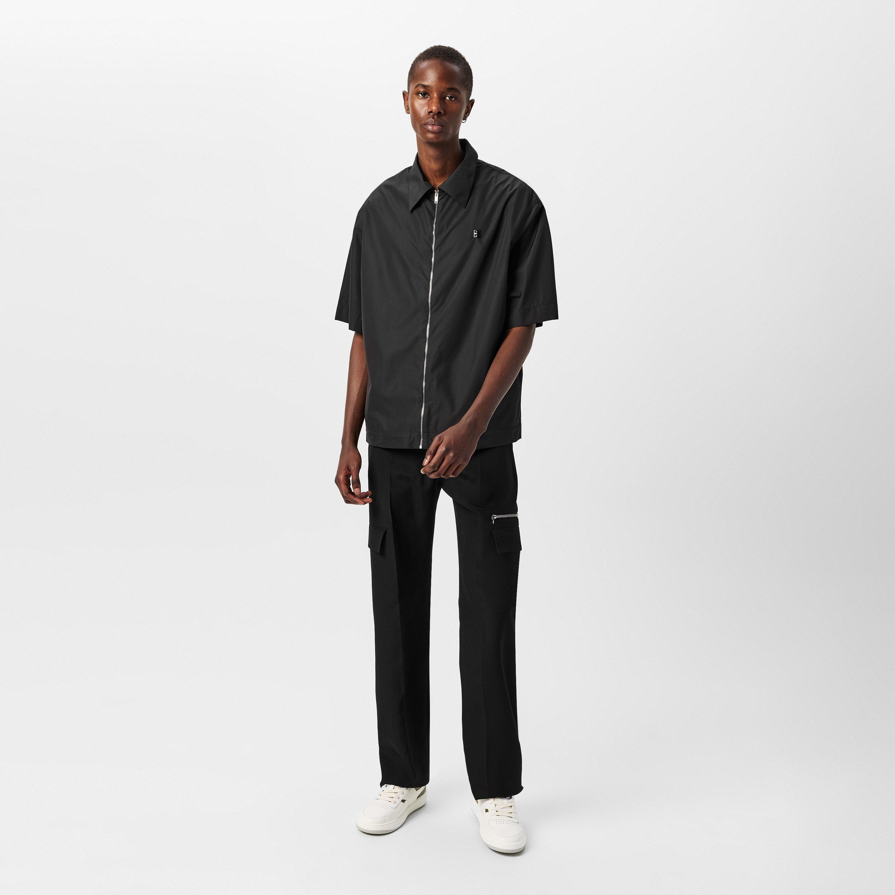 Black - GIVENCHY - Short Sleeved Zip Shirt - 6