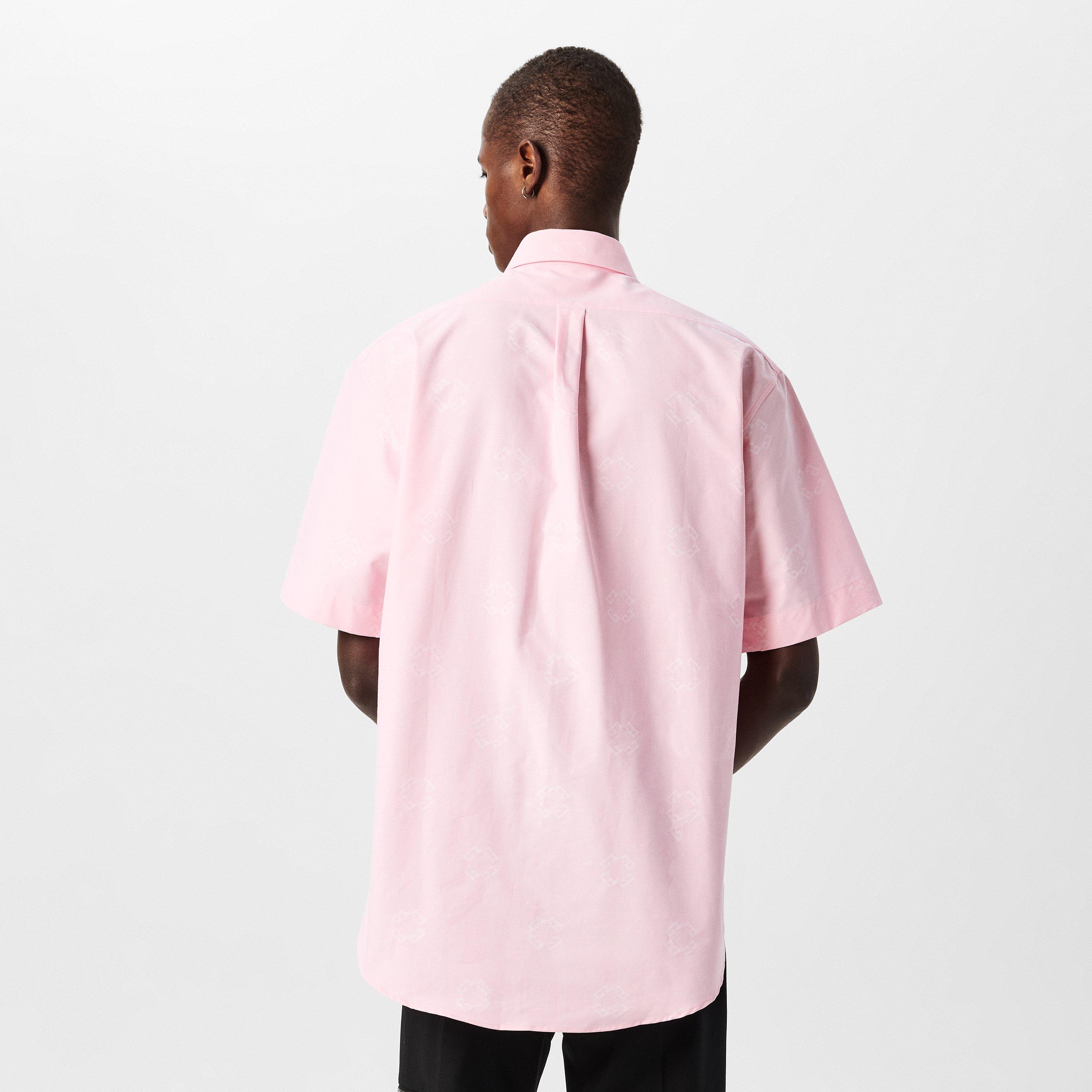 Pink - GIVENCHY - Men's Monogram Short-Sleeve Plain Shirt - 4
