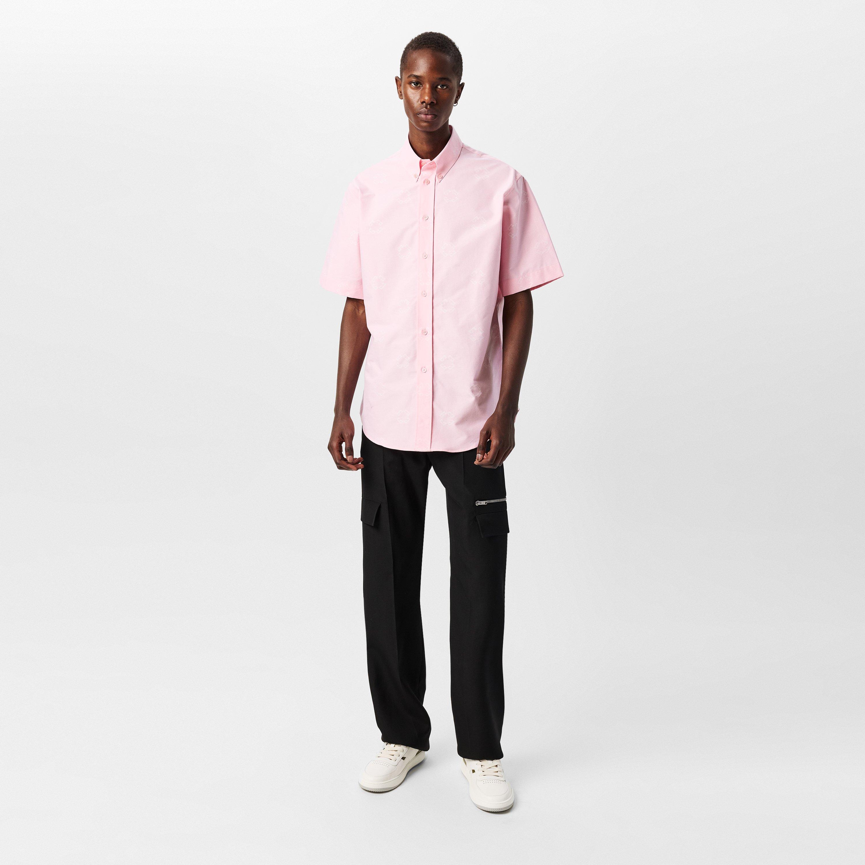 Pink - GIVENCHY - Men's Monogram Short-Sleeve Plain Shirt - 6