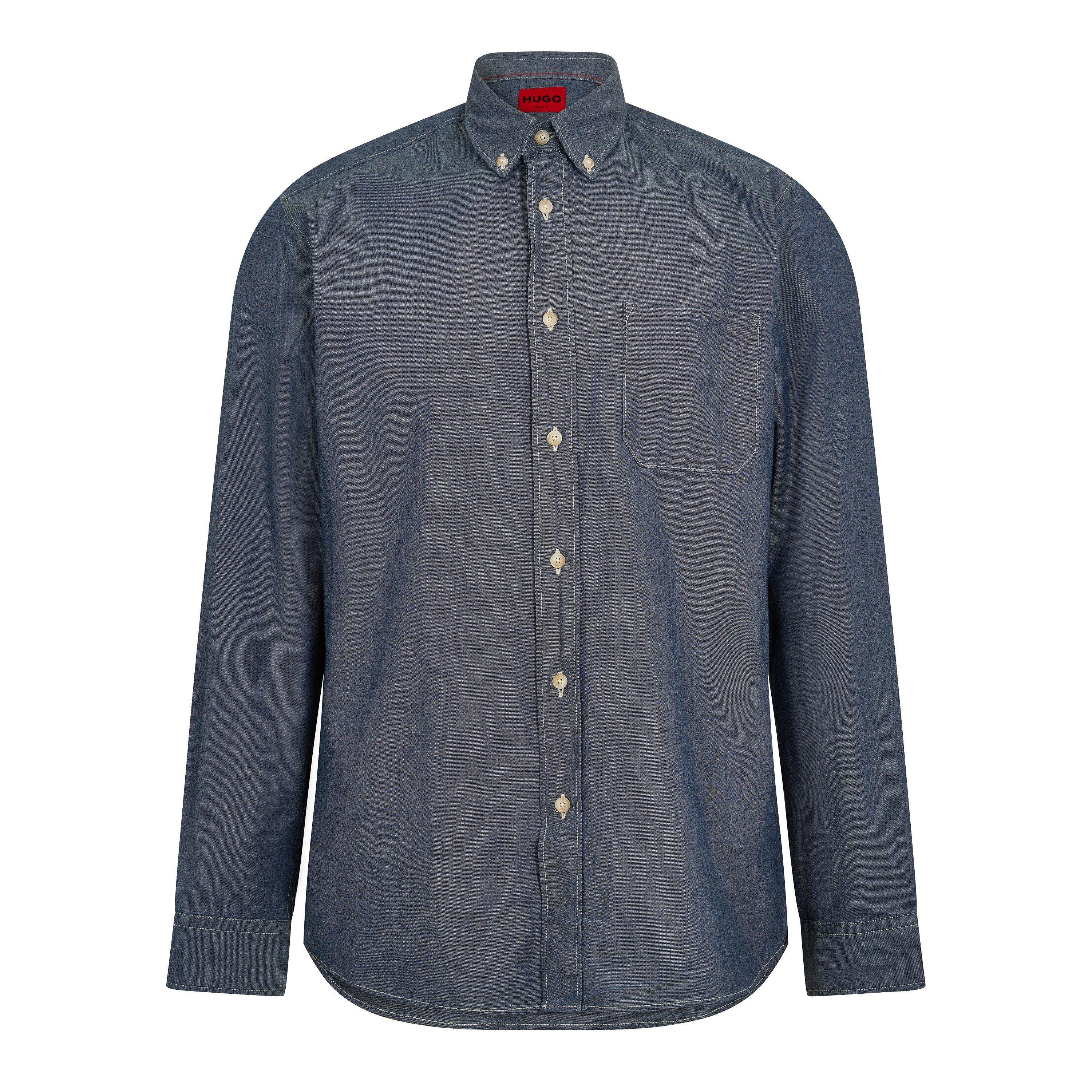 Pastel Blue - Hugo - Men's Ermann 10 Long Sleeve Oxford Shirt - 1