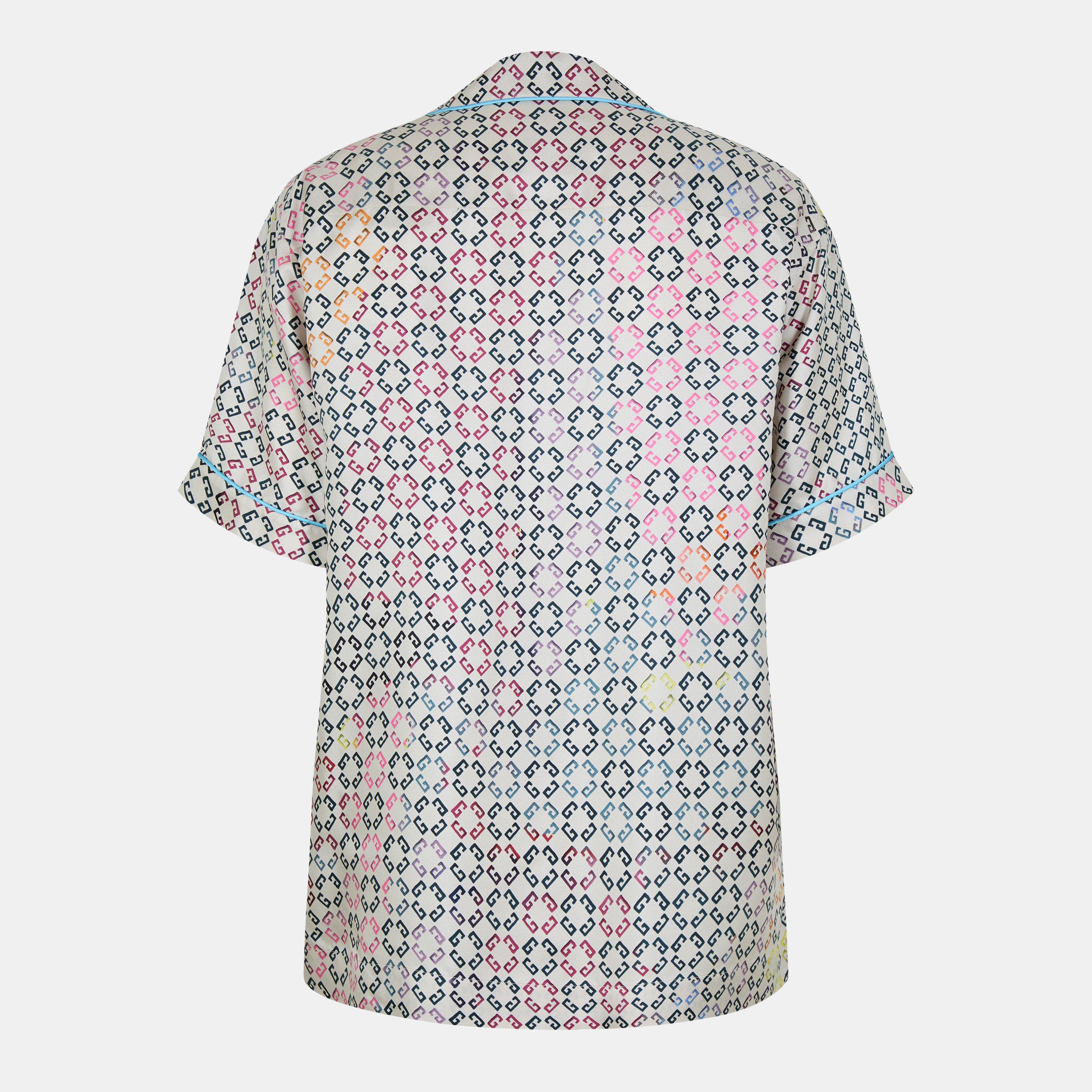 Multi - GIVENCHY - Men's GIV Mono Silk Short-Sleeve Patterned Shirt - 2