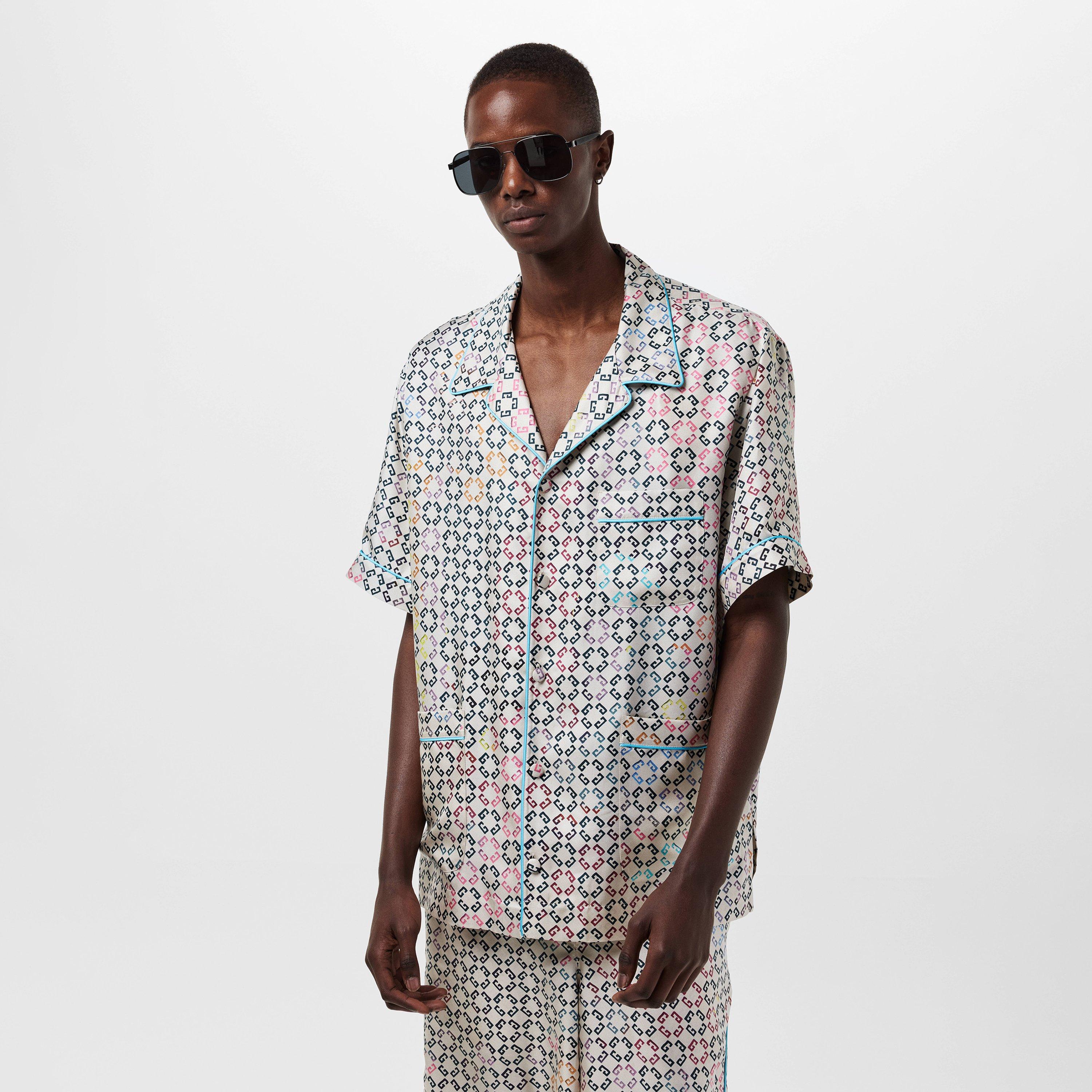 Multi - GIVENCHY - Men's GIV Mono Silk Short-Sleeve Patterned Shirt - 3