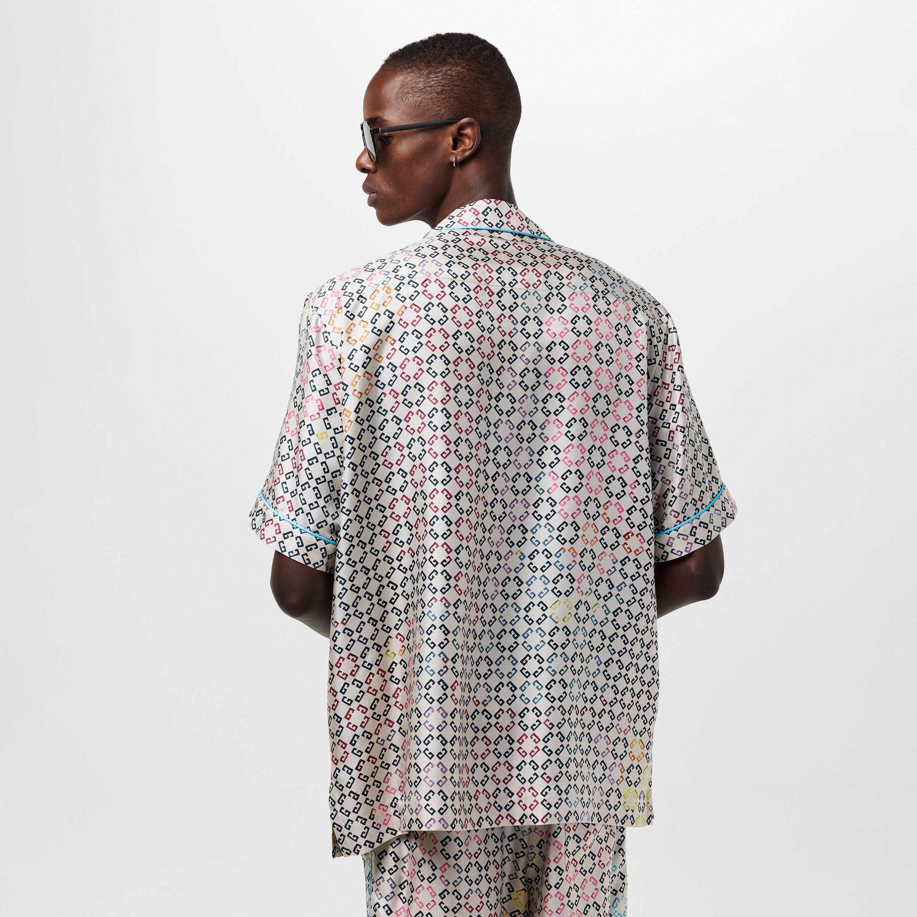 Multi - GIVENCHY - Men's GIV Mono Silk Short-Sleeve Patterned Shirt - 4