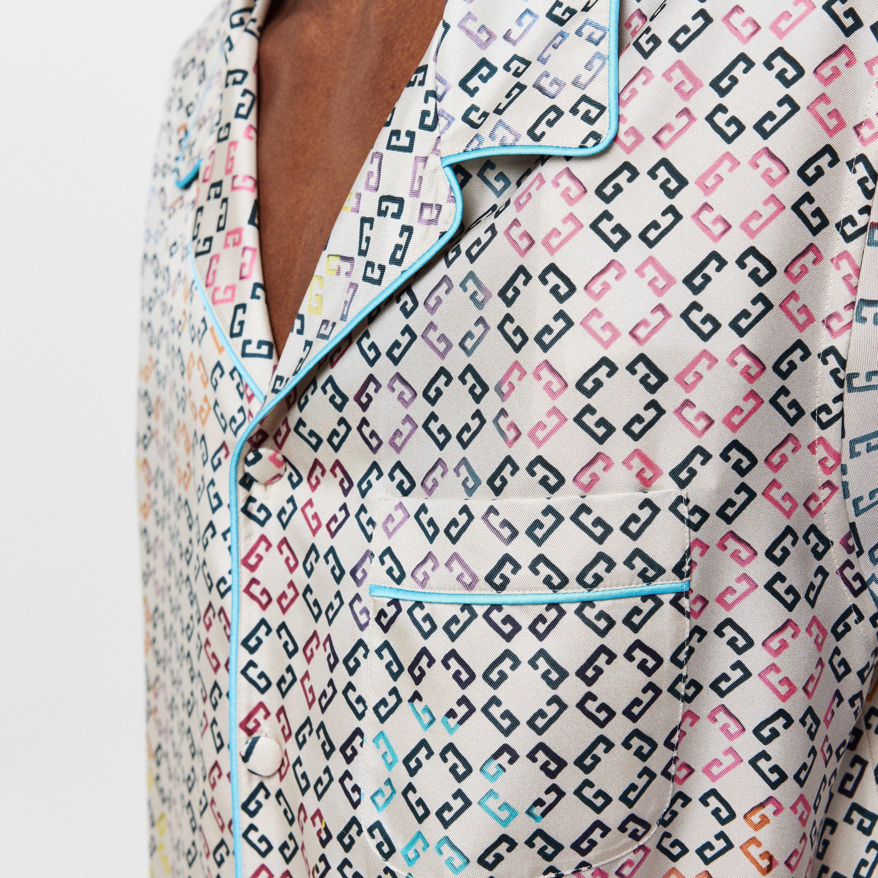 Multi - GIVENCHY - Men's GIV Mono Silk Short-Sleeve Patterned Shirt - 5