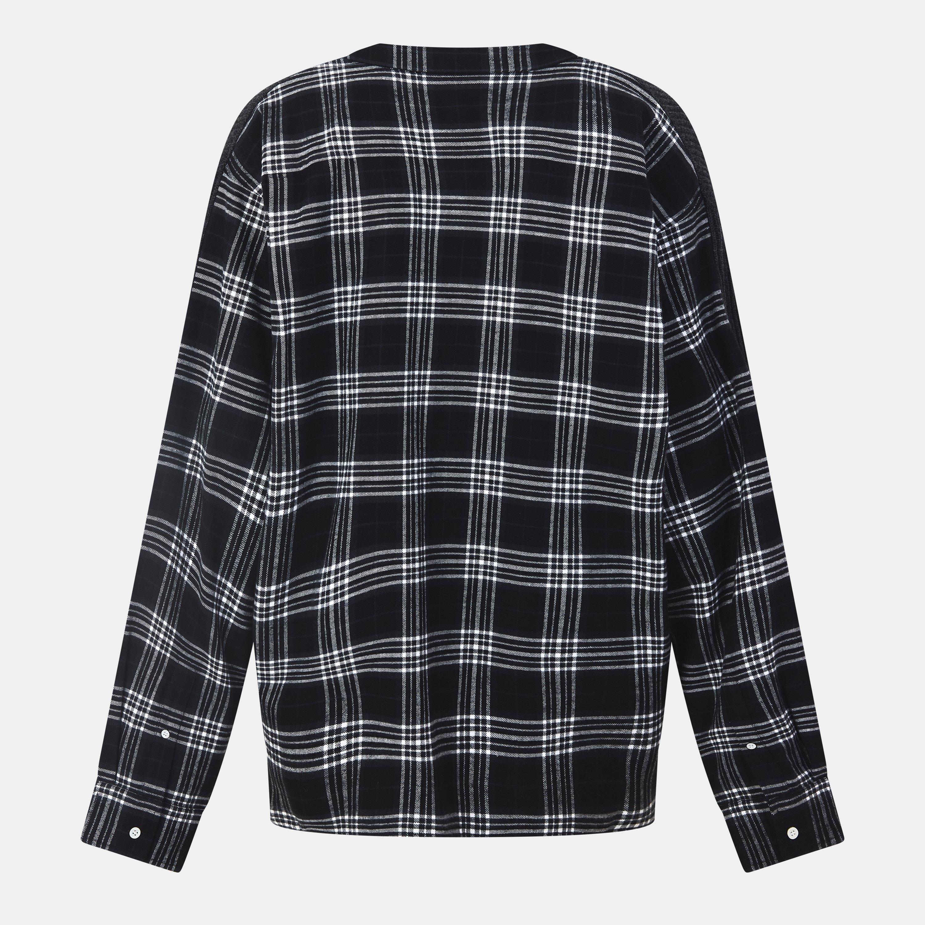 Anth/Blk/White - Balenciaga - Men's Patterned Long-Sleeve Shirt - 2