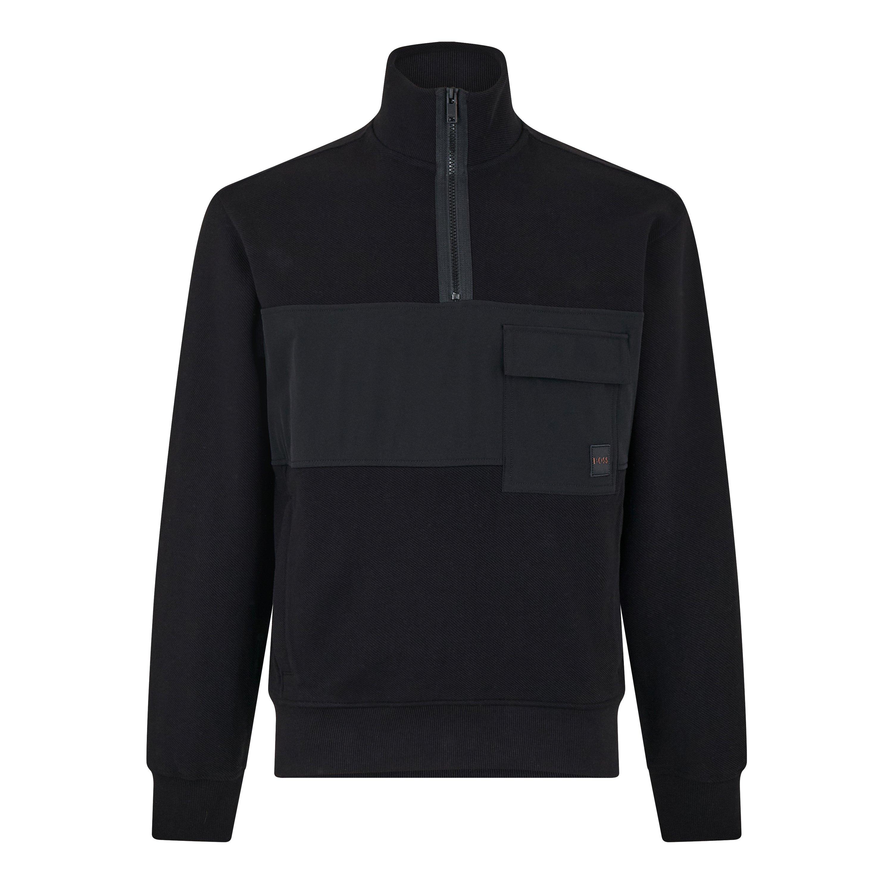 Black 001 - Boss - Men's ZeNylon 1/4 Zip Fleece Hoodie - 1