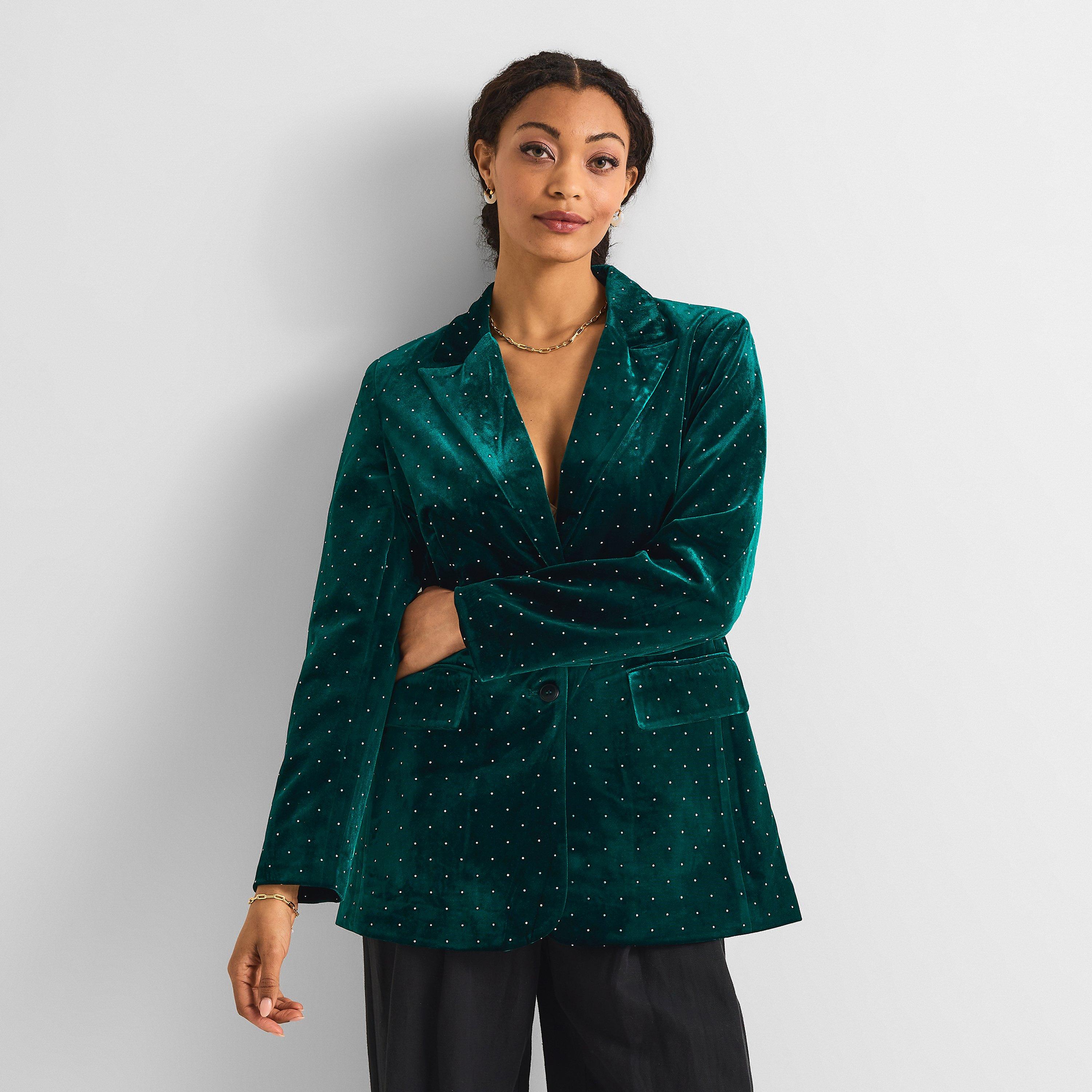 Emerald - Never Fully Dressed - Women's Velvet Blazer - 3