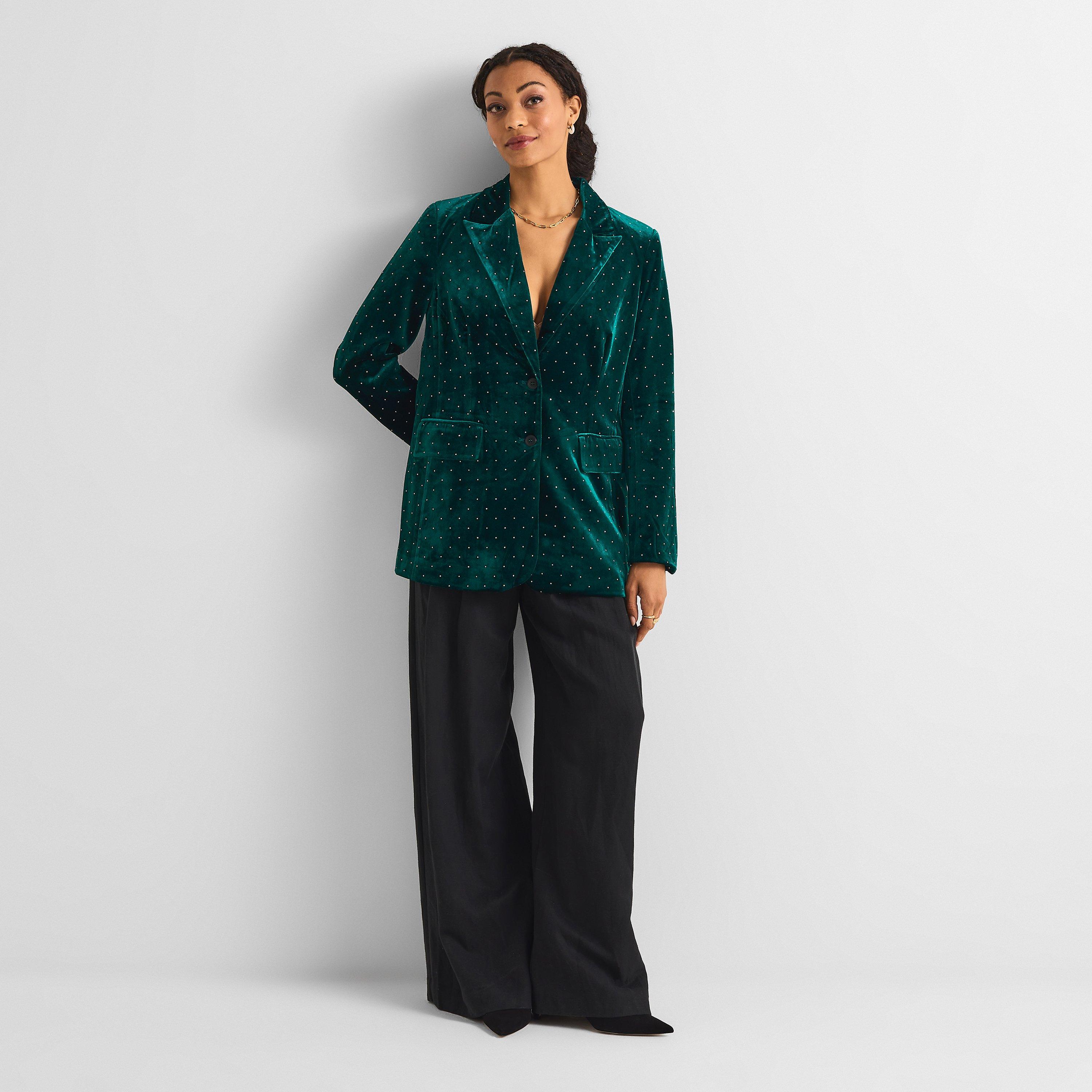 Emerald - Never Fully Dressed - Women's Velvet Blazer - 5