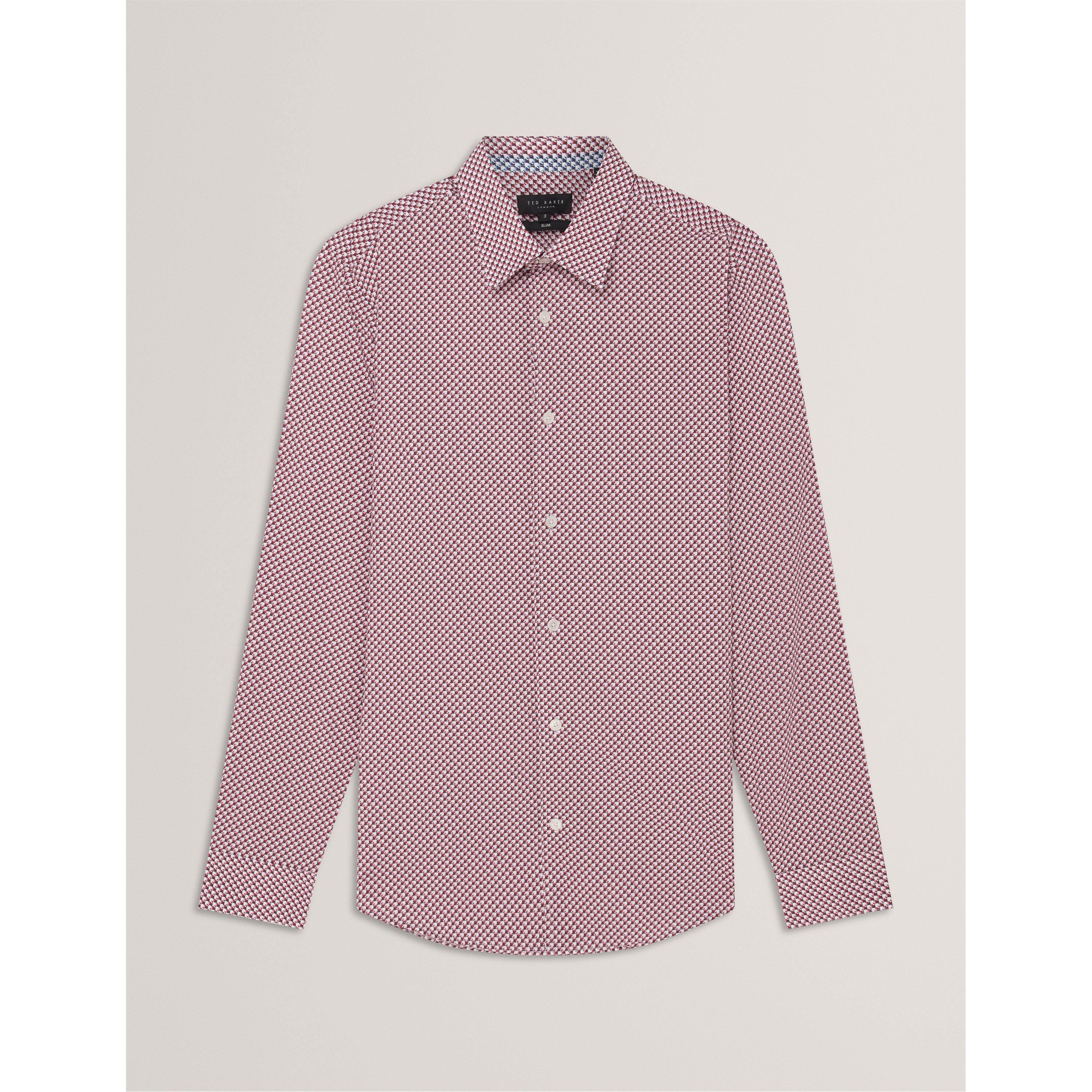 Ted Baker Men's Long Sleeve Patterned Shirt - White - 2XL (6)