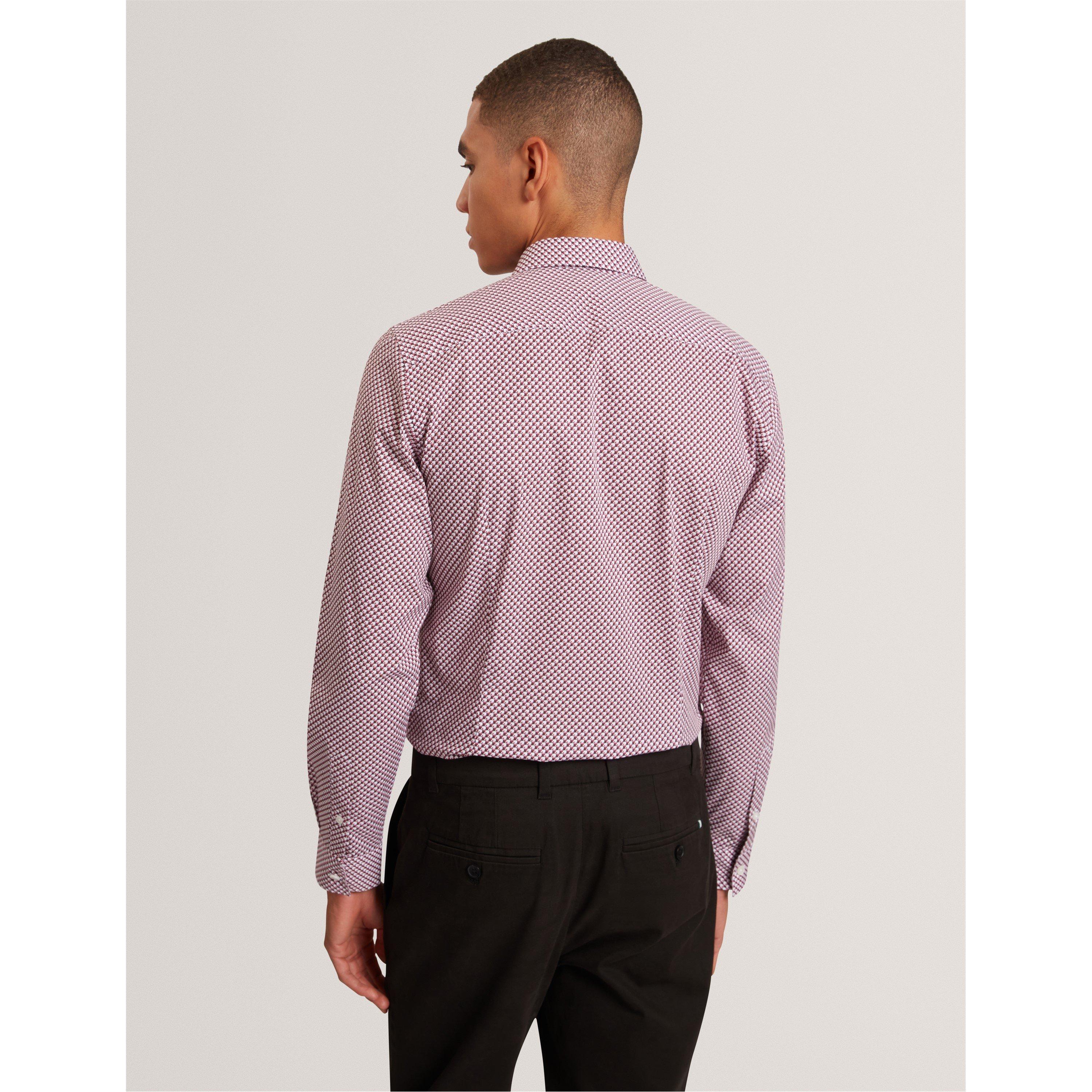 White - Ted Baker - Men's Long Sleeve Patterned Shirt - 4