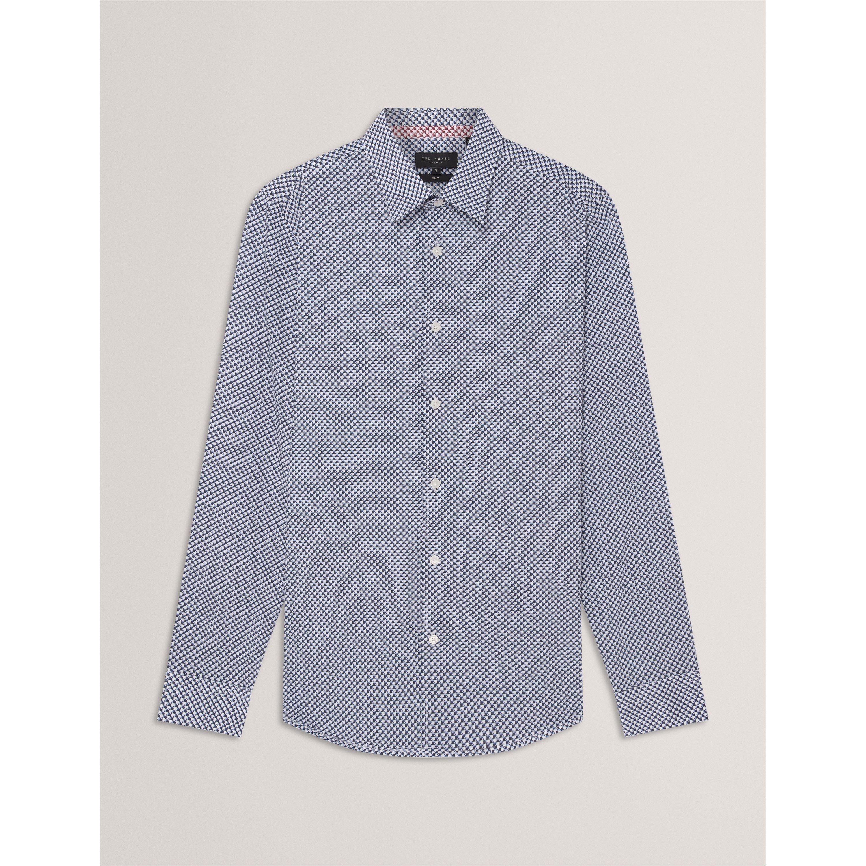 Ted Baker Men's Long Sleeve Patterned Shirt - Navy - M (3)