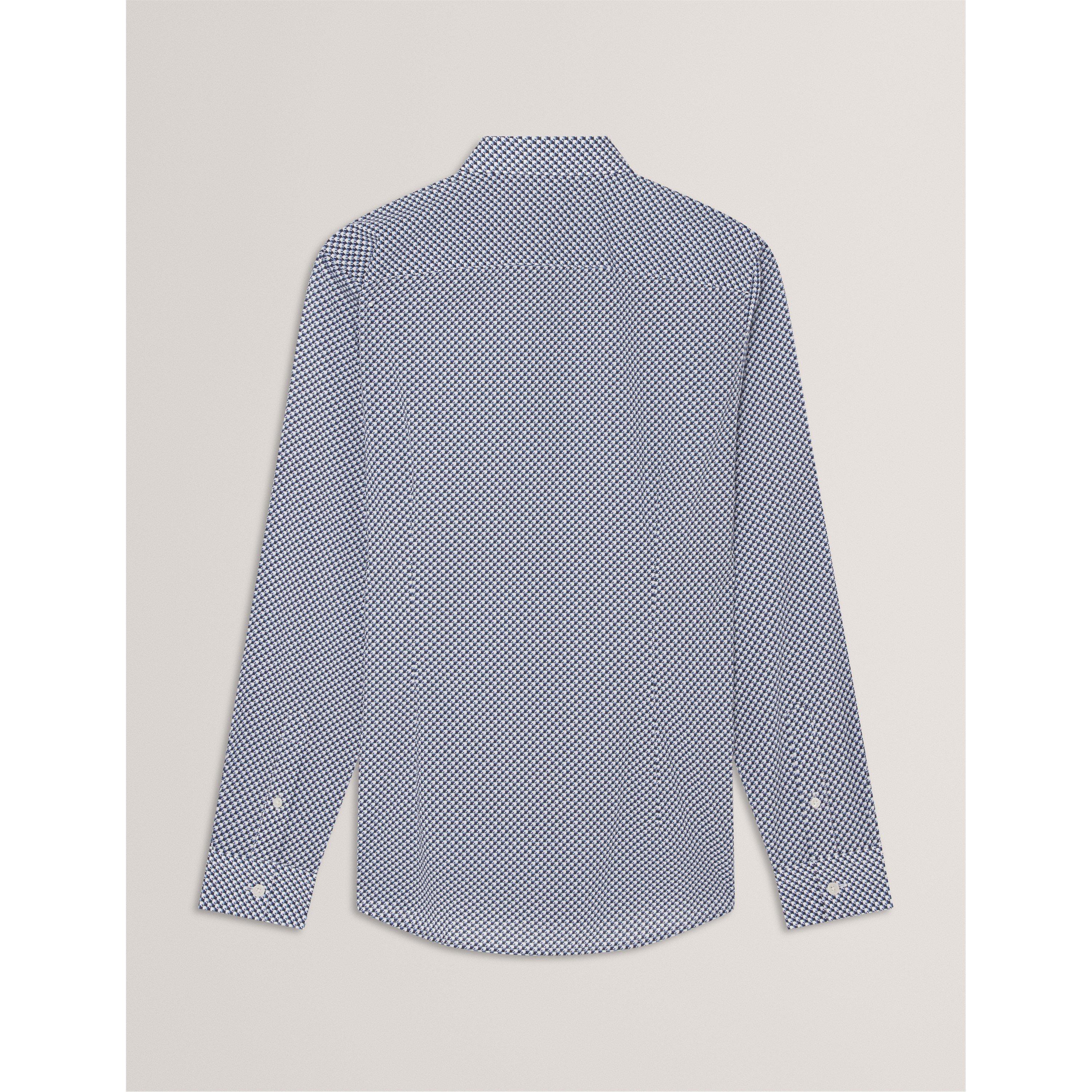 Azul marino - Ted Baker - Men's Long Sleeve Patterned Shirt - 2