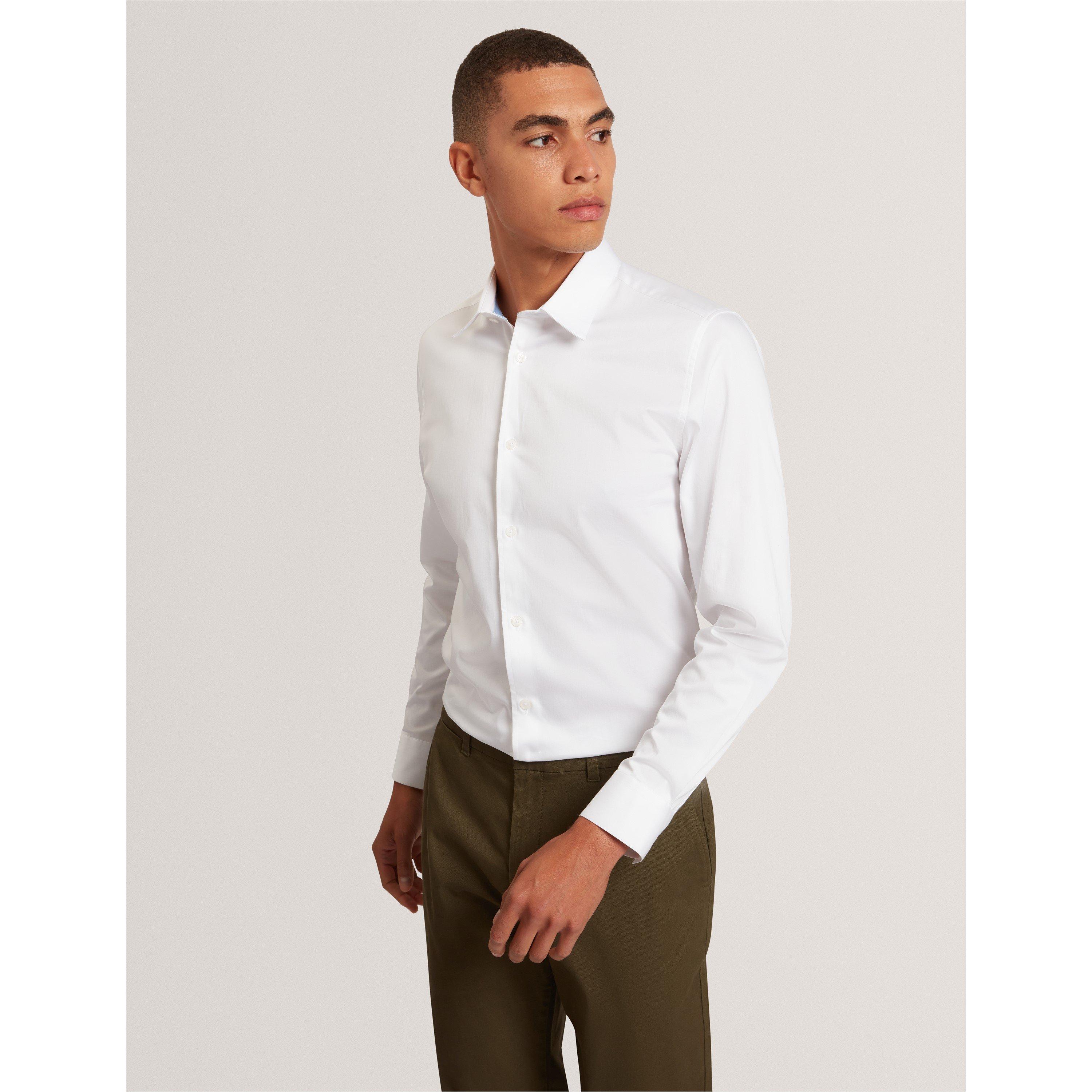 White - Ted Baker - Mens Long-Sleeve Cotton Shirt - 3