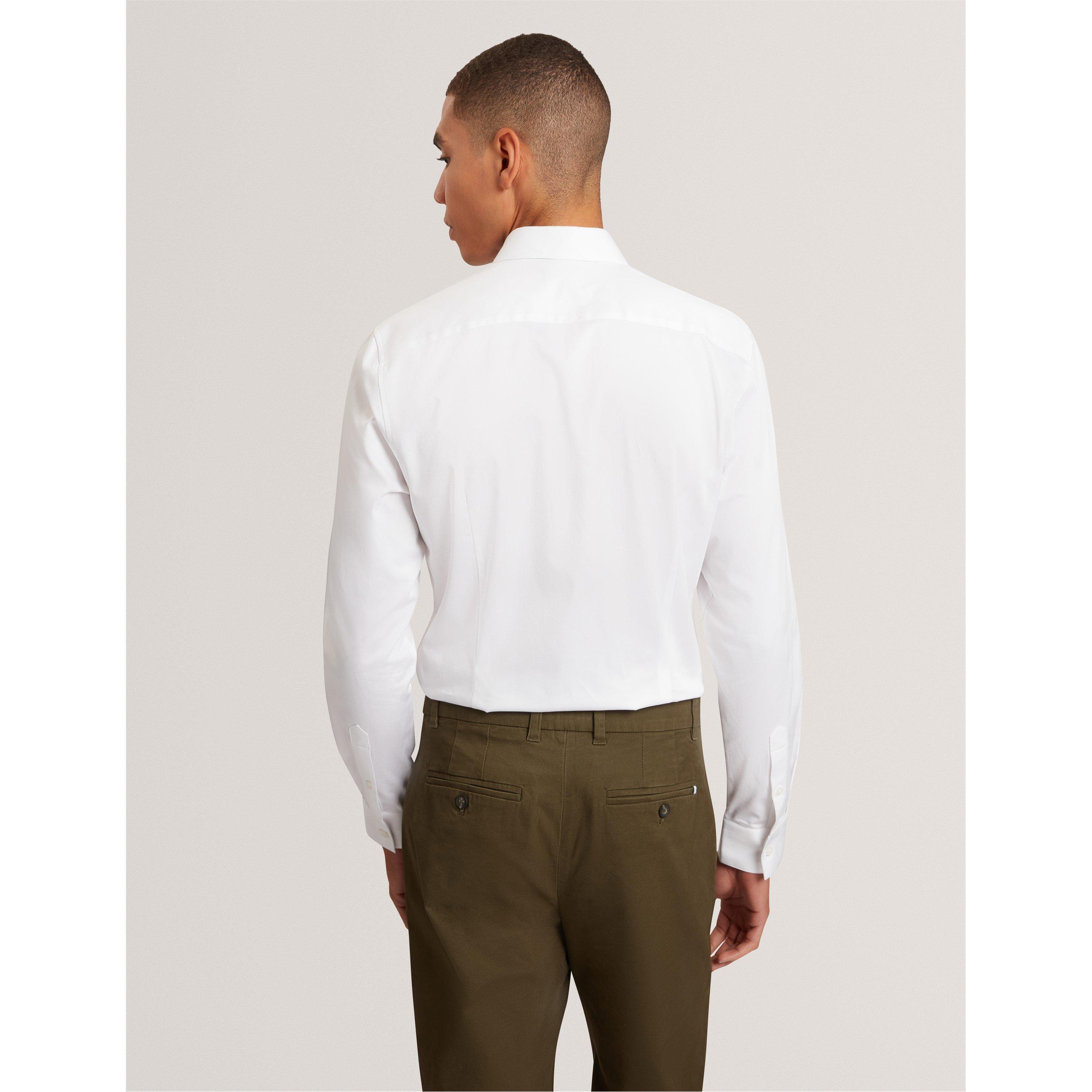 White - Ted Baker - Mens Long-Sleeve Cotton Shirt - 4