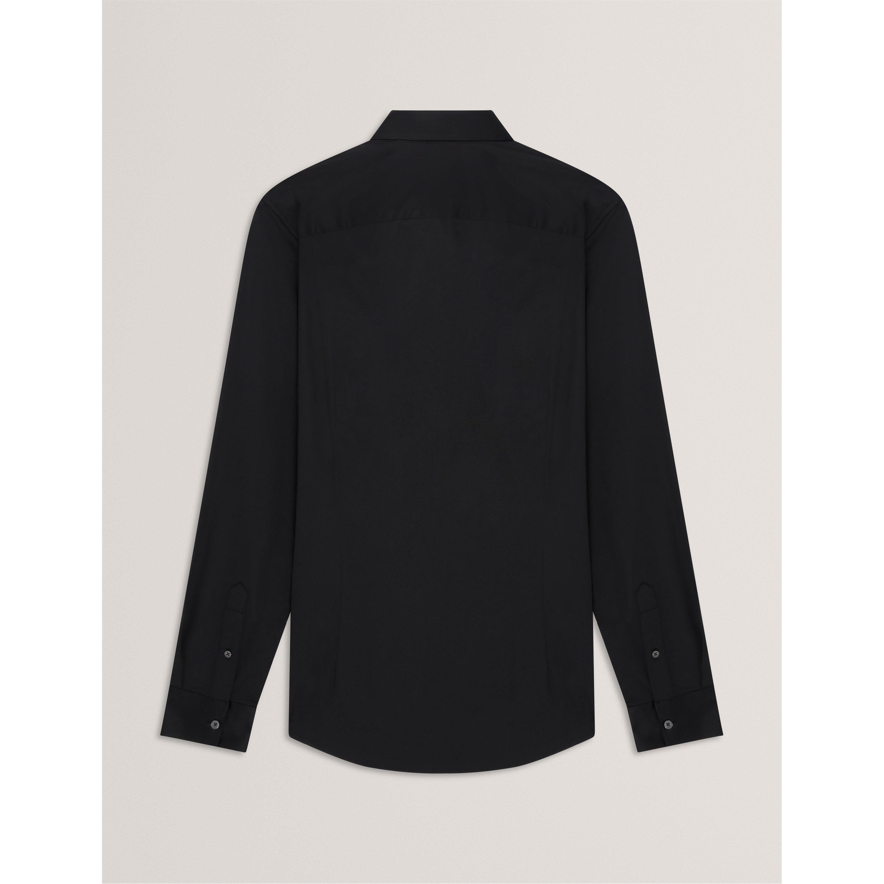 Navy - Ted Baker - Mens Long-Sleeve Cotton Shirt - 2