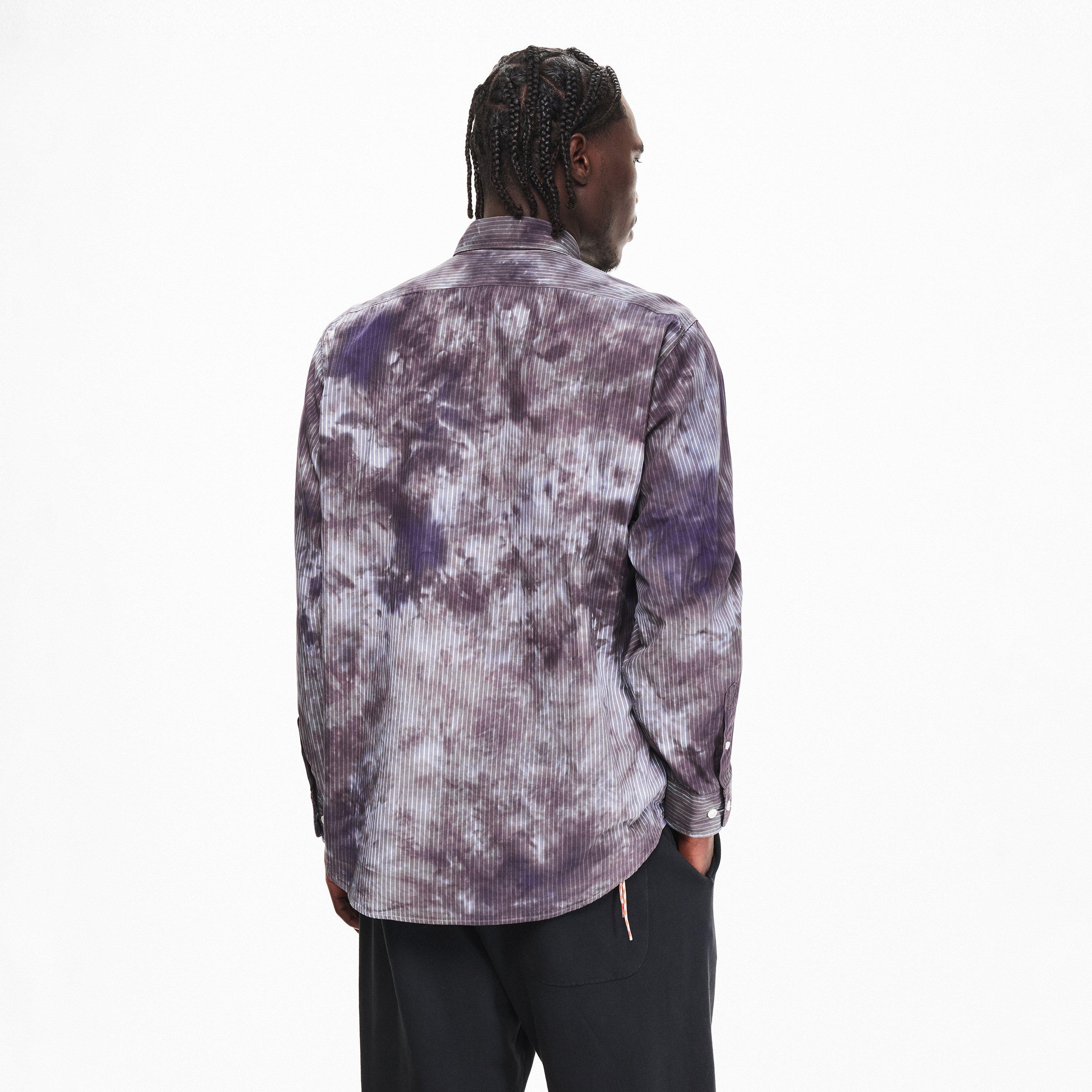 Black - Aries - Men's Tie Dye Long Sleeve Shirt - 4