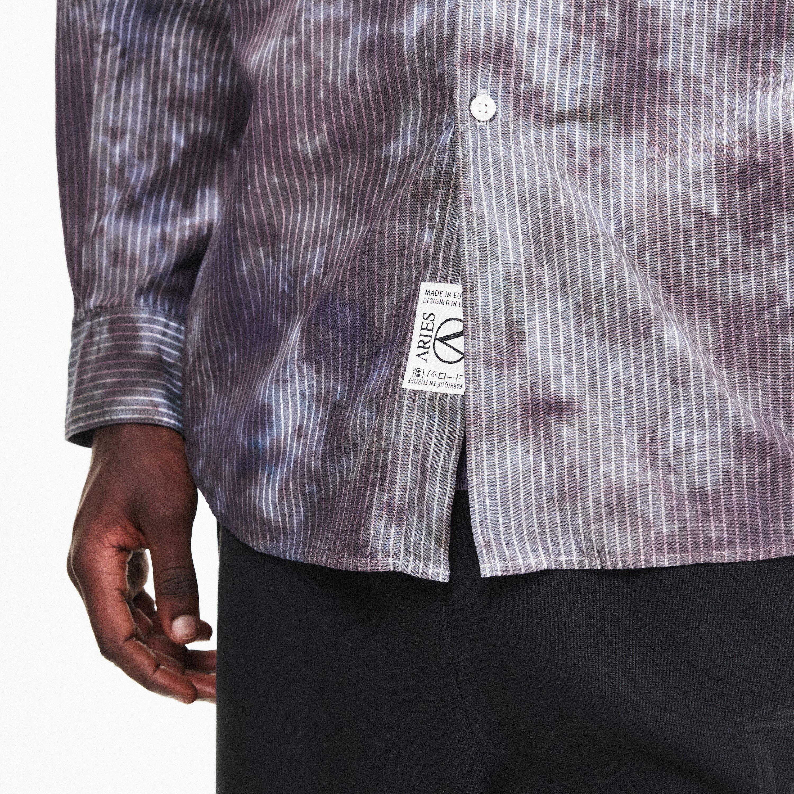 Black - Aries - Men's Tie Dye Long Sleeve Shirt - 5