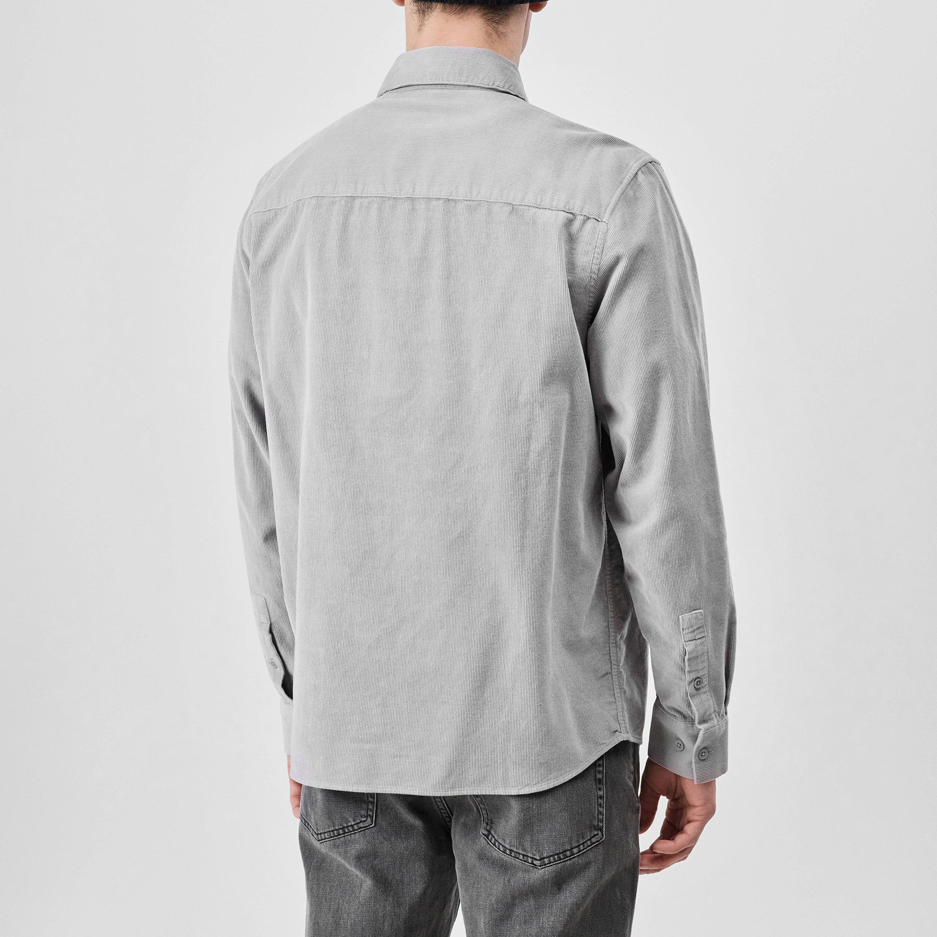 Chrome Grey - Belstaff - Men's Foundry Short-Sleeve Plain Shirt - 3