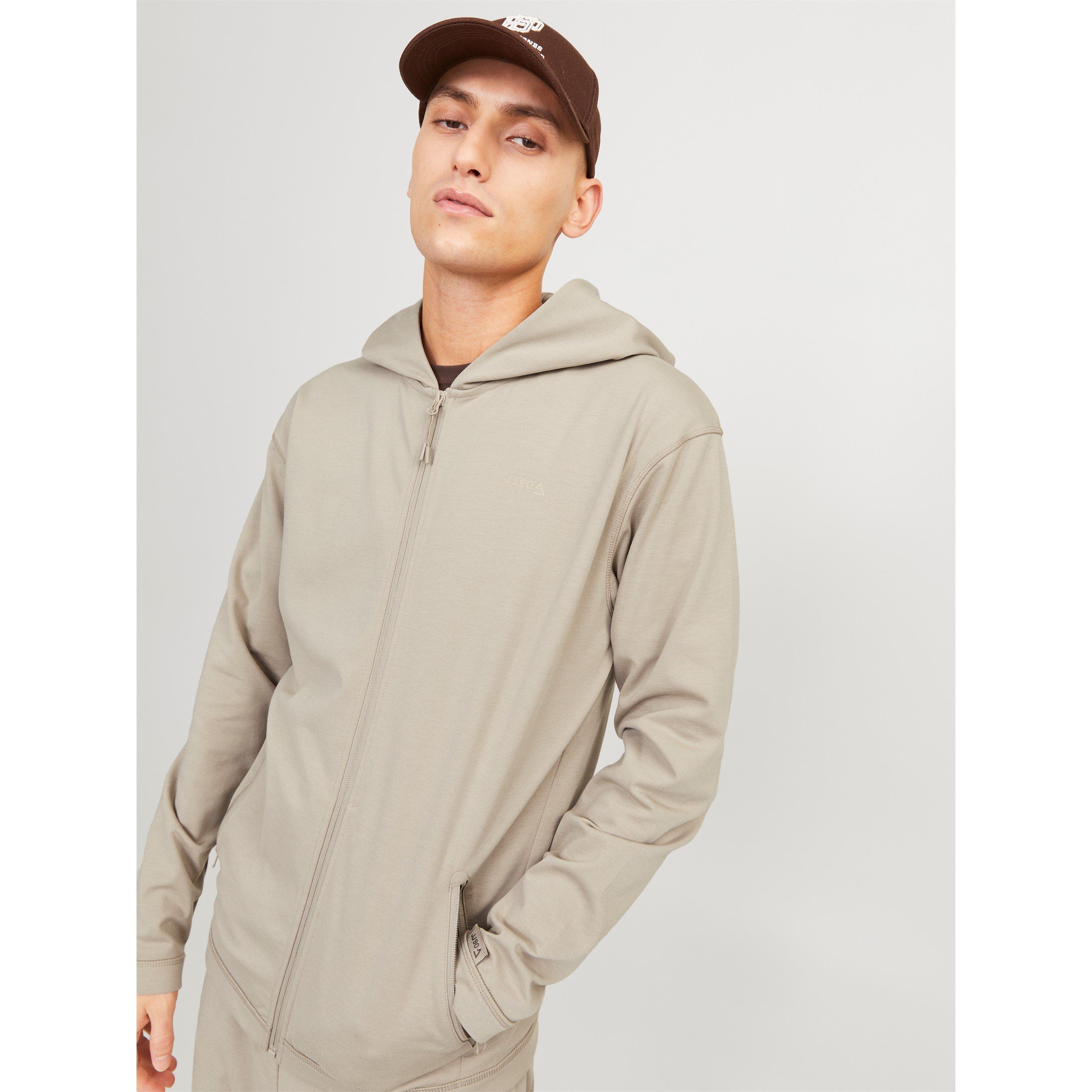 Jack & Jones half zip fleece with originals logo in oatmeal | ASOS