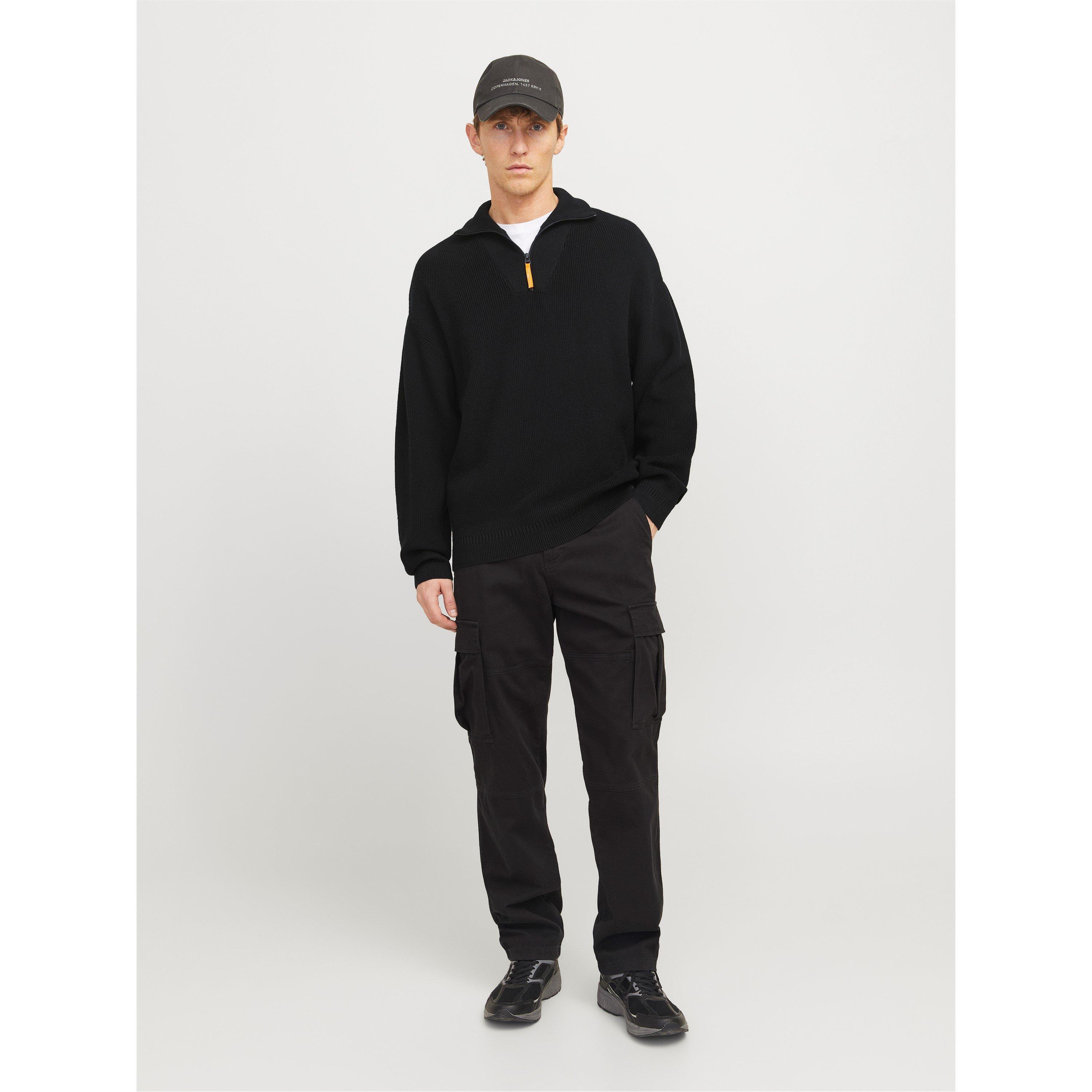 Black - Jack and Jones - JJ Half-Zip Knitted Fleece - 3